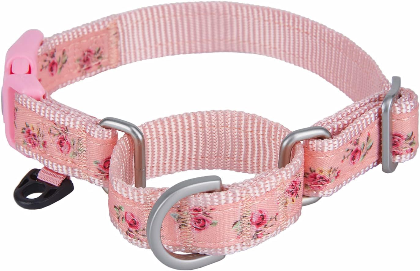 Martingale Dog Collars with Quick Snap Buckle in Floral Print Flower Nylon No Pull Collars for Female Male Large Dogs, Green