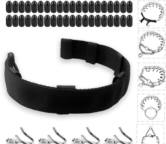 prong collar nylon cover protector 4 extra chrome steel links and 40 rubber tips for pinch collar safety training large3