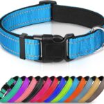 Joytale Reflective Dog Collar, Soft Neoprene Padded Breathable Nylon Pet Collar for Medium Dogs, Adjustable, Black, M - Image 4