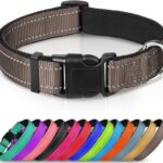 Joytale Reflective Dog Collar, Soft Neoprene Padded Breathable Nylon Pet Collar for Medium Dogs, Adjustable, Black, M - Image 5