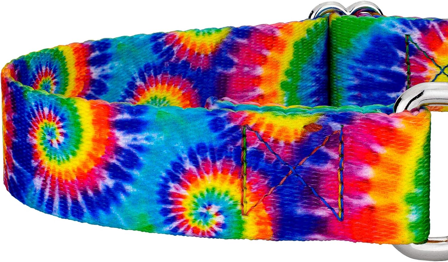 Country Brook Petz - Classic Tie Dye Martingale Dog Collar - Groovy Collection featuring Far Out Designs (1 Inch, Large)