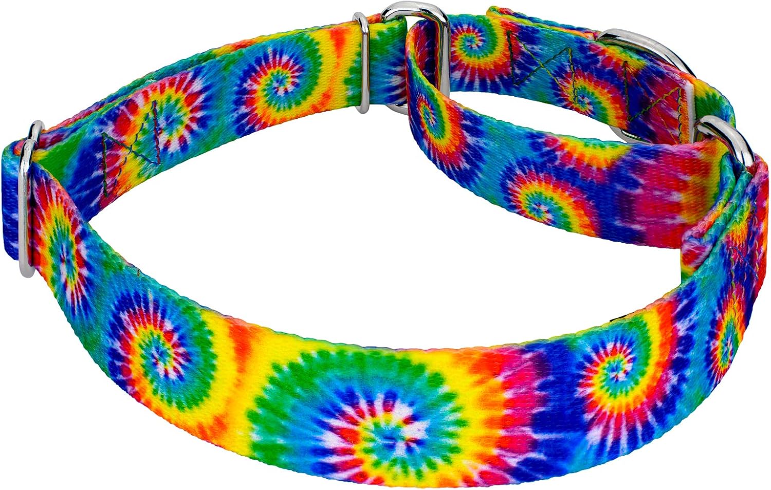 Country Brook Petz - Classic Tie Dye Martingale Dog Collar - Groovy Collection featuring Far Out Designs (1 Inch, Large)