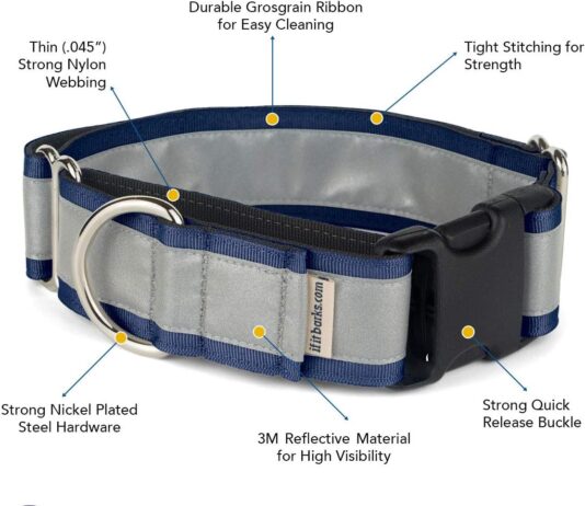 if it barks 15 reflective martingale collar with quick snap buckle for dogs adjustable made in usa strong durable and co 1