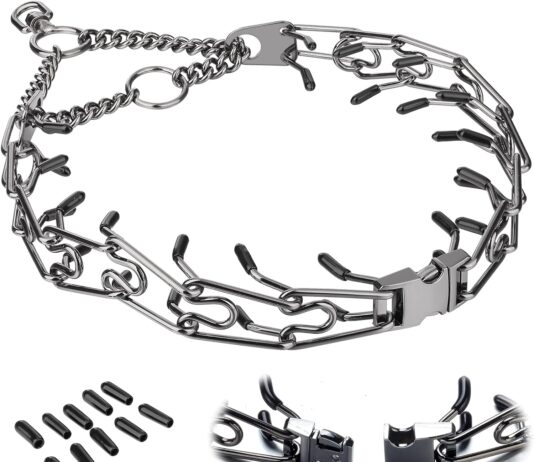 pinch prong collar for dogs adjustable dog training choke spike no pull martingale collars with quick release buckle for