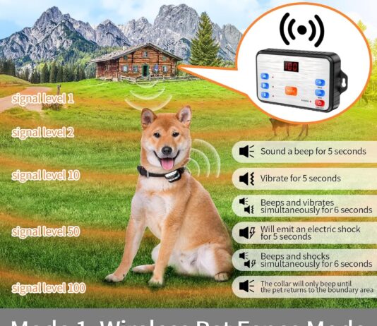 wireless dog fenceelectric fence system for dog training collarwaterproof and rechargeableadjustable range sizes suitabl 2