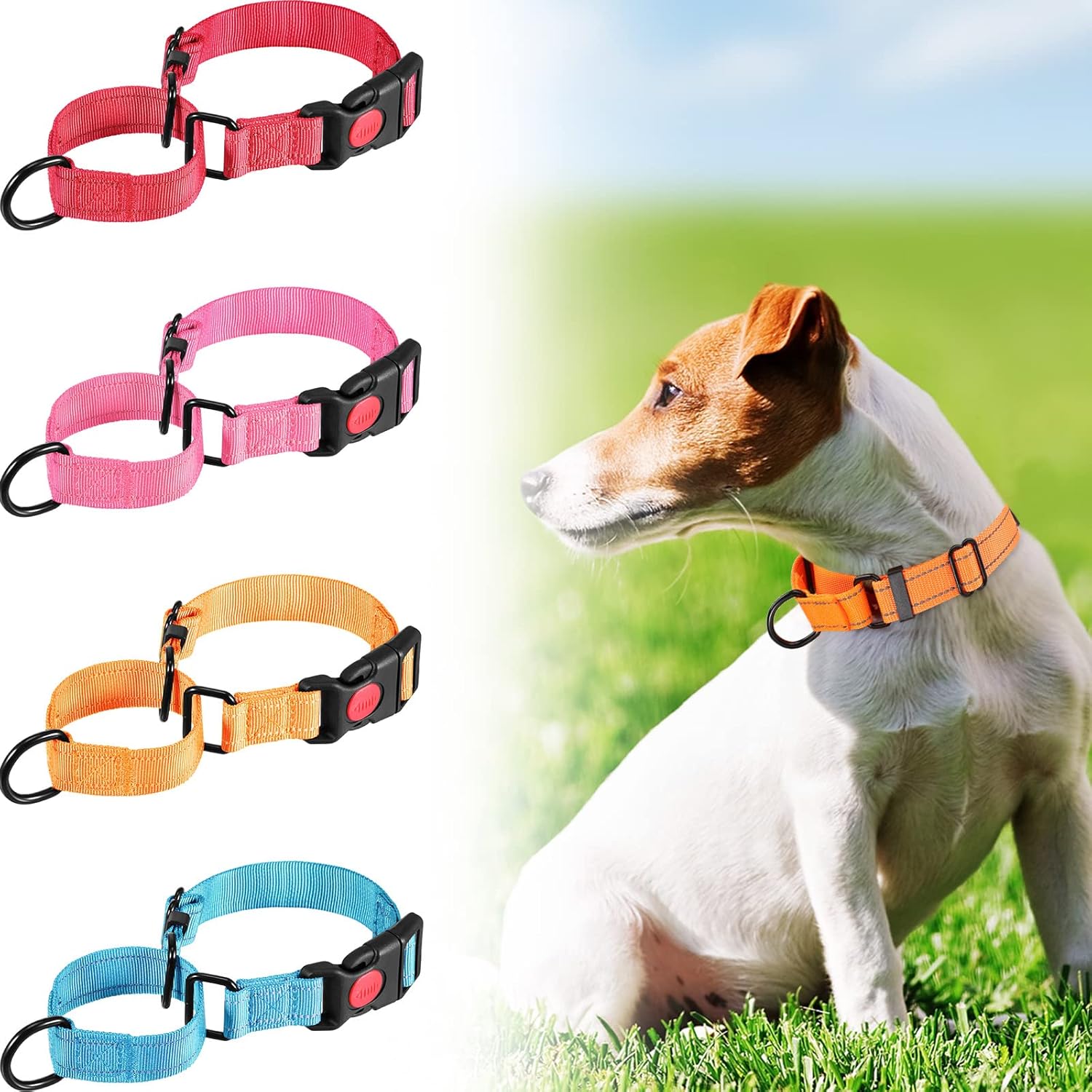 4 Pieces Martingale Collars for Dogs Multicolor Small Dog Choker Collar Puppy Collar for Puppy Training