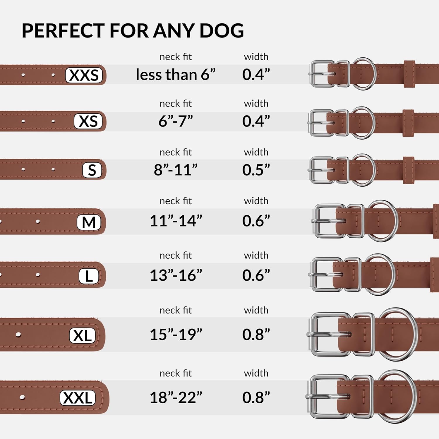 CollarDirect Rolled Leather Dog Collar, Soft Padded Round Puppy Collar, Handmade Genuine Leather Collar Dog Small Large Cat Collars 13 Colors (11-14 Inch, Cinnamon Smooth)