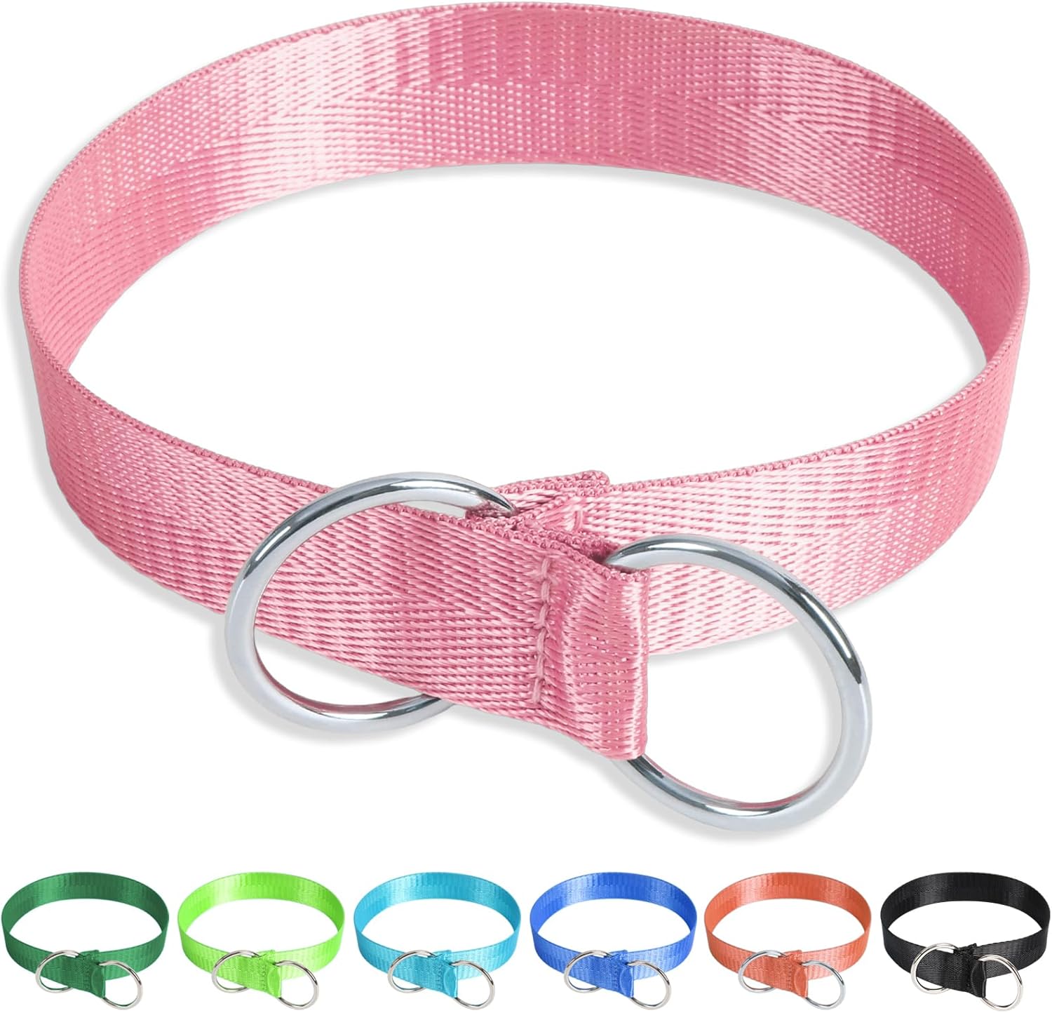 Pink Dog Choke Collar, Soft and Silky Smooth Polyester Dog Training Slip Collar for Small,Medium Dogs, Wide 1,Length 19