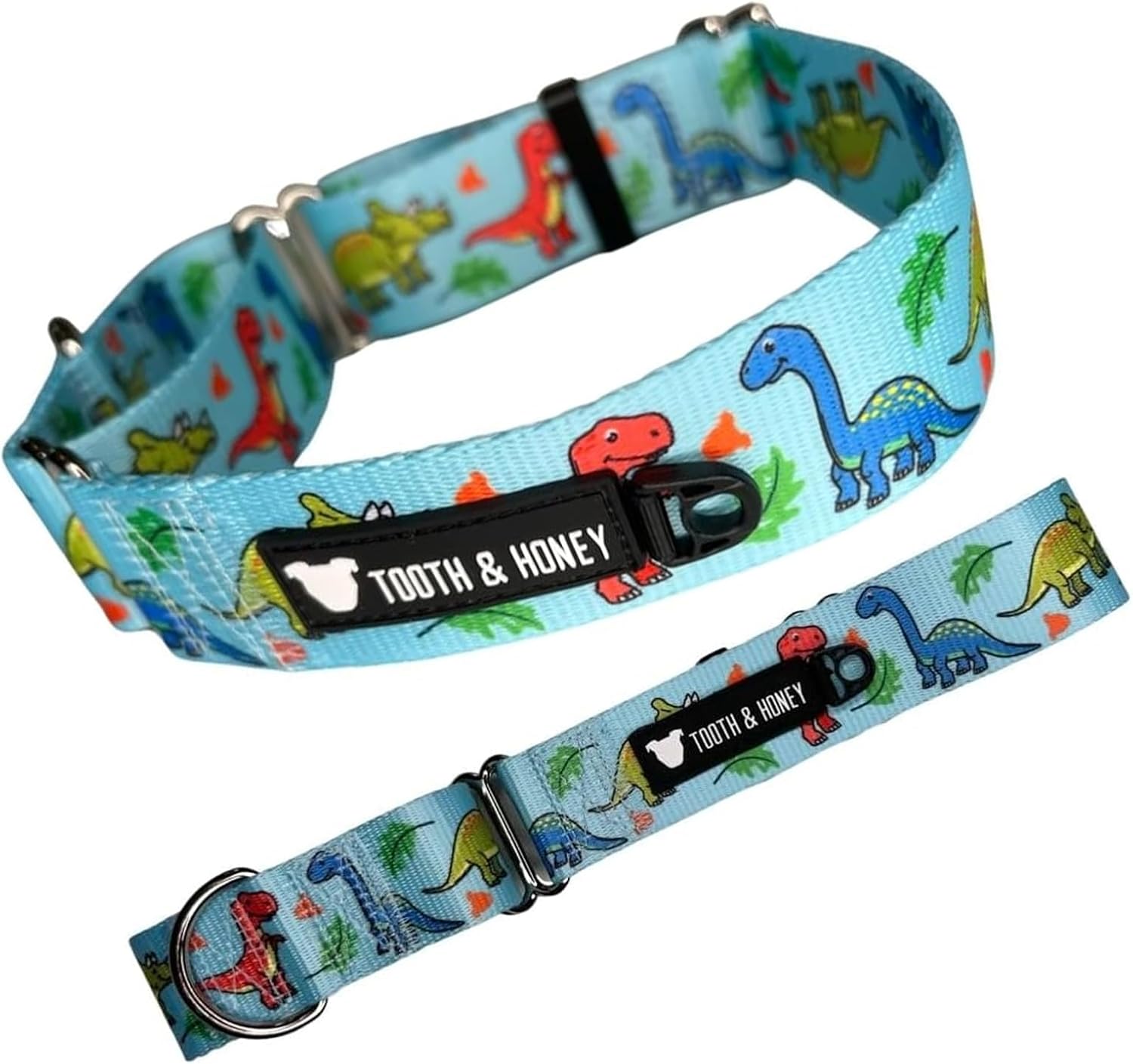 Tooth and Honey Pitbull 1.5 Dinosaur Martingale Collar