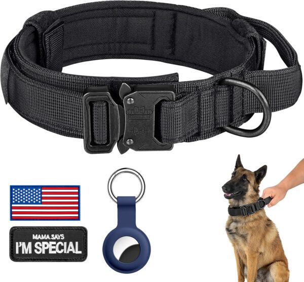 DAGANXI Tactical Dog Collar Adjustable Nylon with Control Handle and Buckle