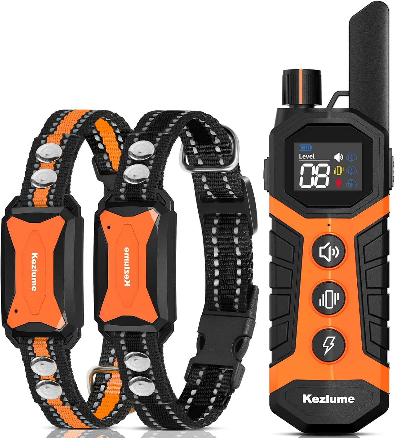Dog Shock Collar - 4000FT Dog Training Collar with Remote Innovative IP67 Waterproof with 3 Training Modes, Rechargeable E-Collar for All Breeds 5-120lbs Small Medium Large Dogs(2 Pack Orange)