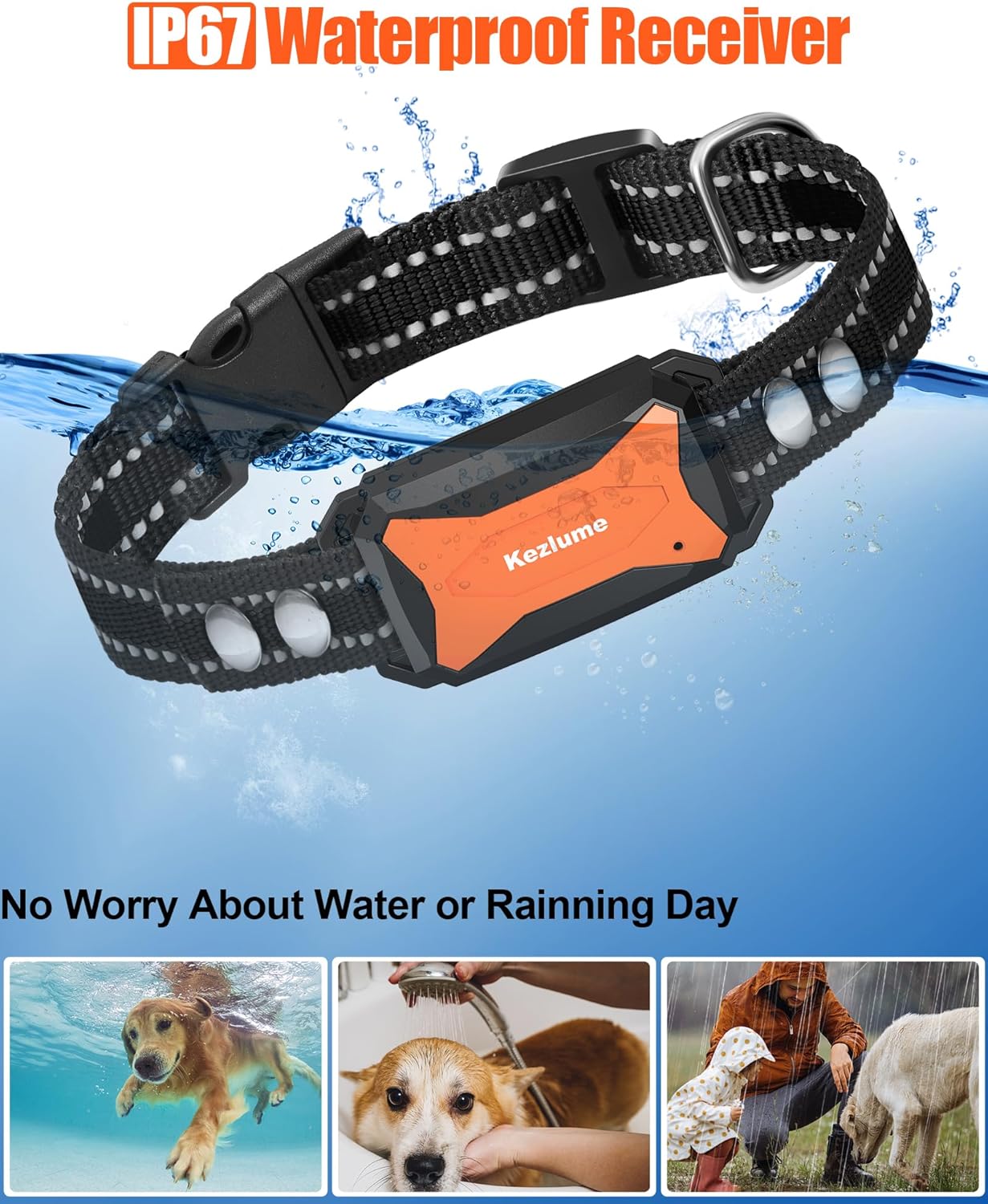 Dog Shock Collar - 4000FT Dog Training Collar with Remote Innovative IP67 Waterproof with 3 Training Modes, Rechargeable E-Collar for All Breeds 5-120lbs Small Medium Large Dogs(2 Pack Orange)