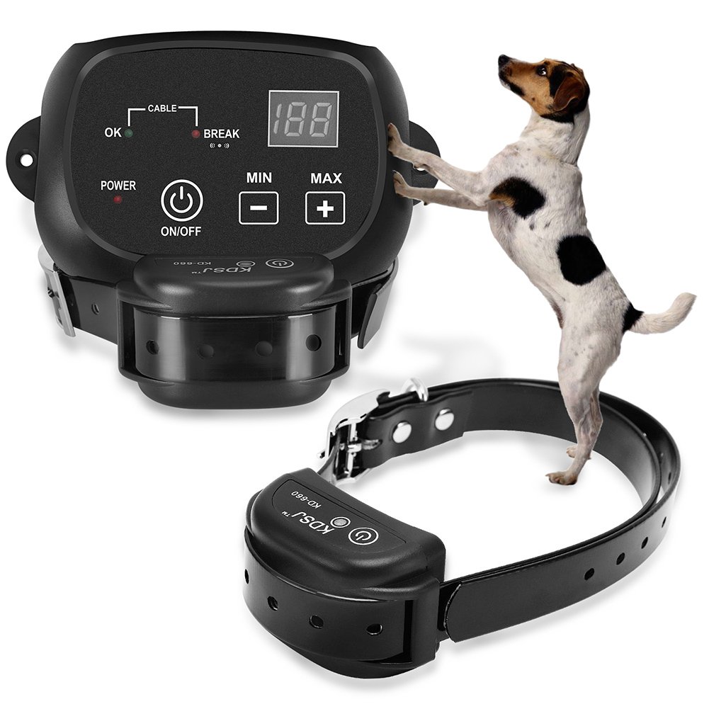 Electric Dog Fence (for 2 Dogs), Wired Pet Containment System (Aboveground/Underground, 650 Ft Wire, IP66 Waterproof/Rechargeable Collar, Shock/Tone Correction, 2 Dogs System)