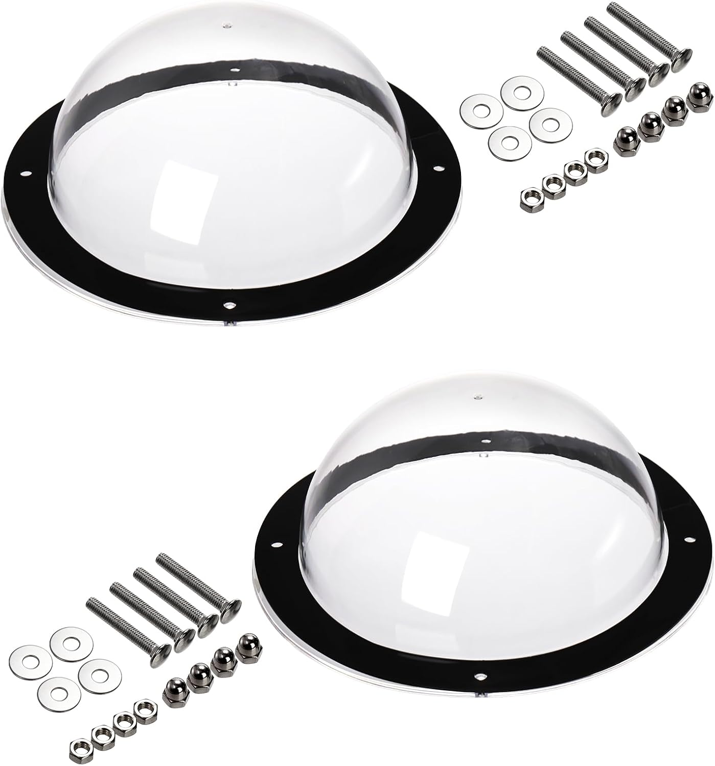 Goaste 2 Pack Dog Fence Window, 12.4 Inch Clear Pet Dome, Durable Plastic Pet Peek Windows Playground, Doggie Fence Safe Domes, Pets Supply for Dog Cat Horse, 12.4 x 4.9 Inch