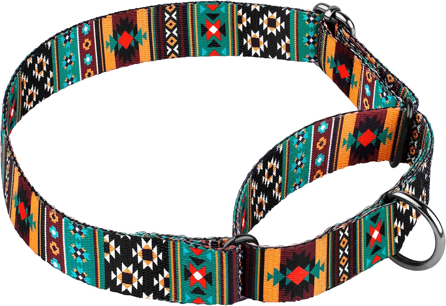 Murom Martingale Dog Collar Adjustable Tribal Pattern Aztec Training Nylon Pet Collars for Small Medium Large Dogs (Tribal, 15-20 inches)