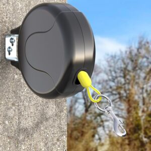 BrandName 30FT Wall Mount Retractable Dog Tie Out Cable - 180° Swivel Design