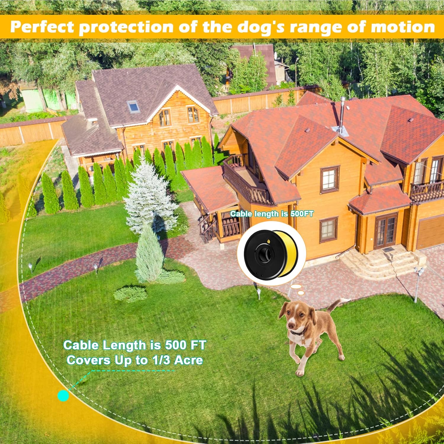 TRESSON Underground Dog Fence Wire,Boundary 500 Feet Compatible for Pet System Wireless,Electric Dog Boundary Wire, for pet Safety Training extends The Boundaries of Your Fence