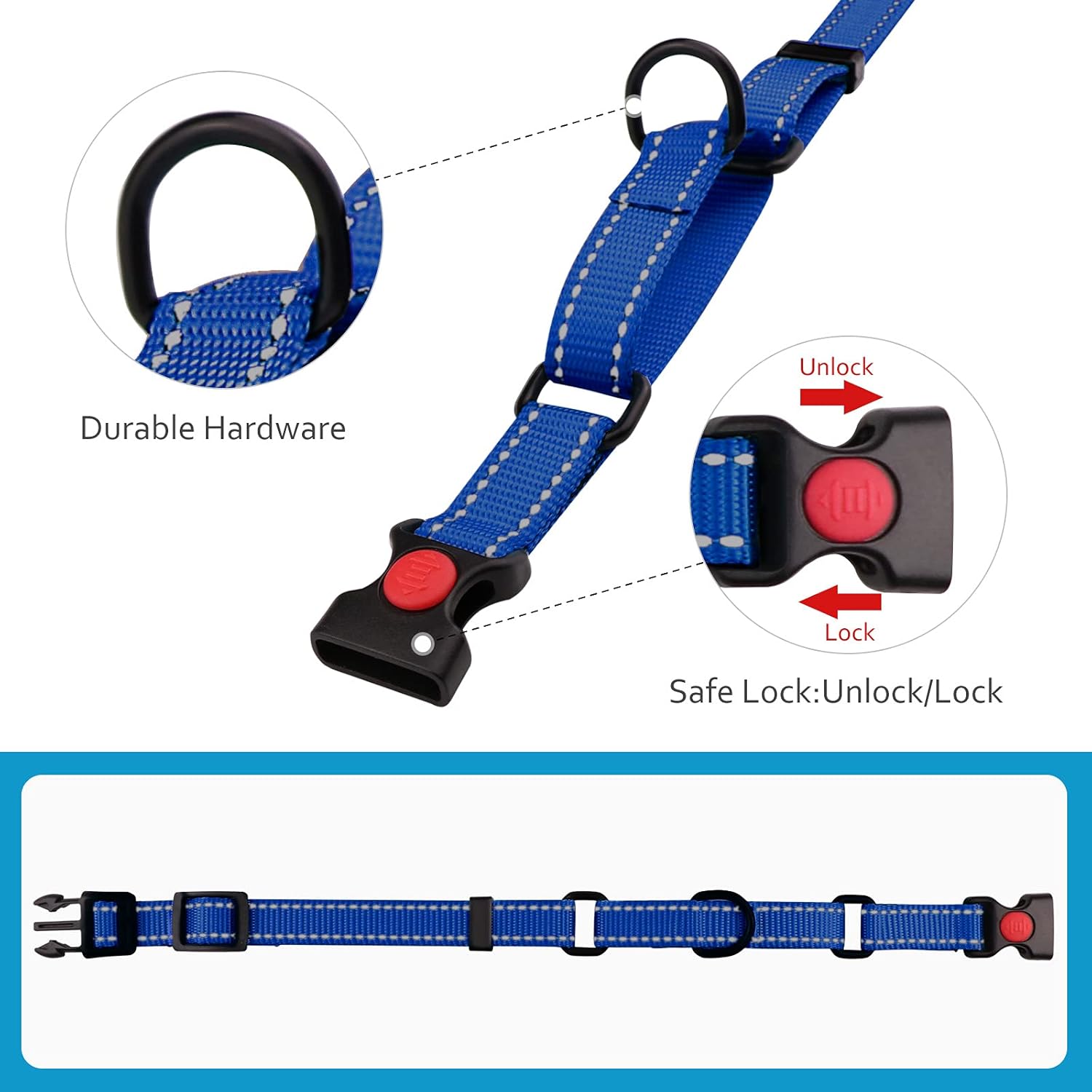 Martingale Dog Collar and Leash Set Martingale Collars for Dogs Reflective Martingale Collar for Small Medium Large Dogs(RedS)