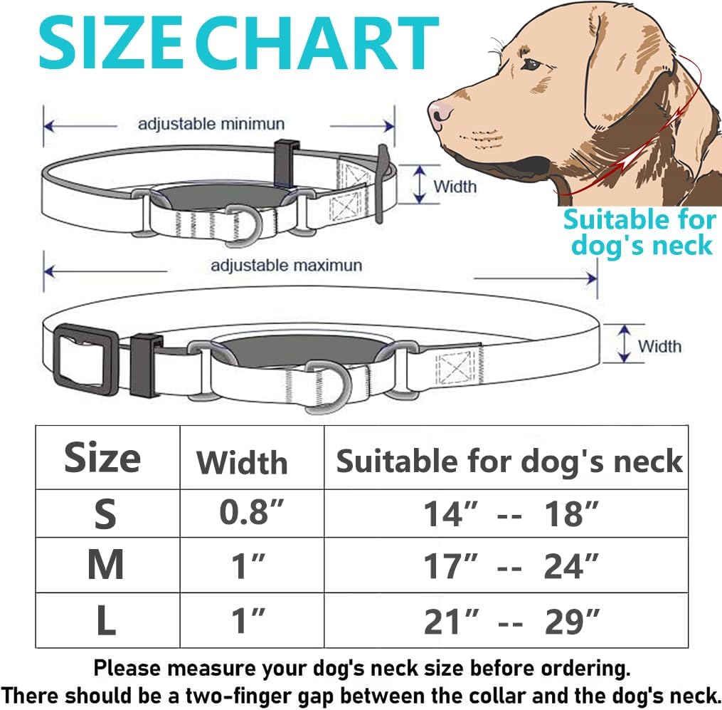 Martingale Dog Collars,Adjustable Soft Nylon Quick-Release Buckle,No Pull Dog Training Collar,Hand-Painted Flower Print