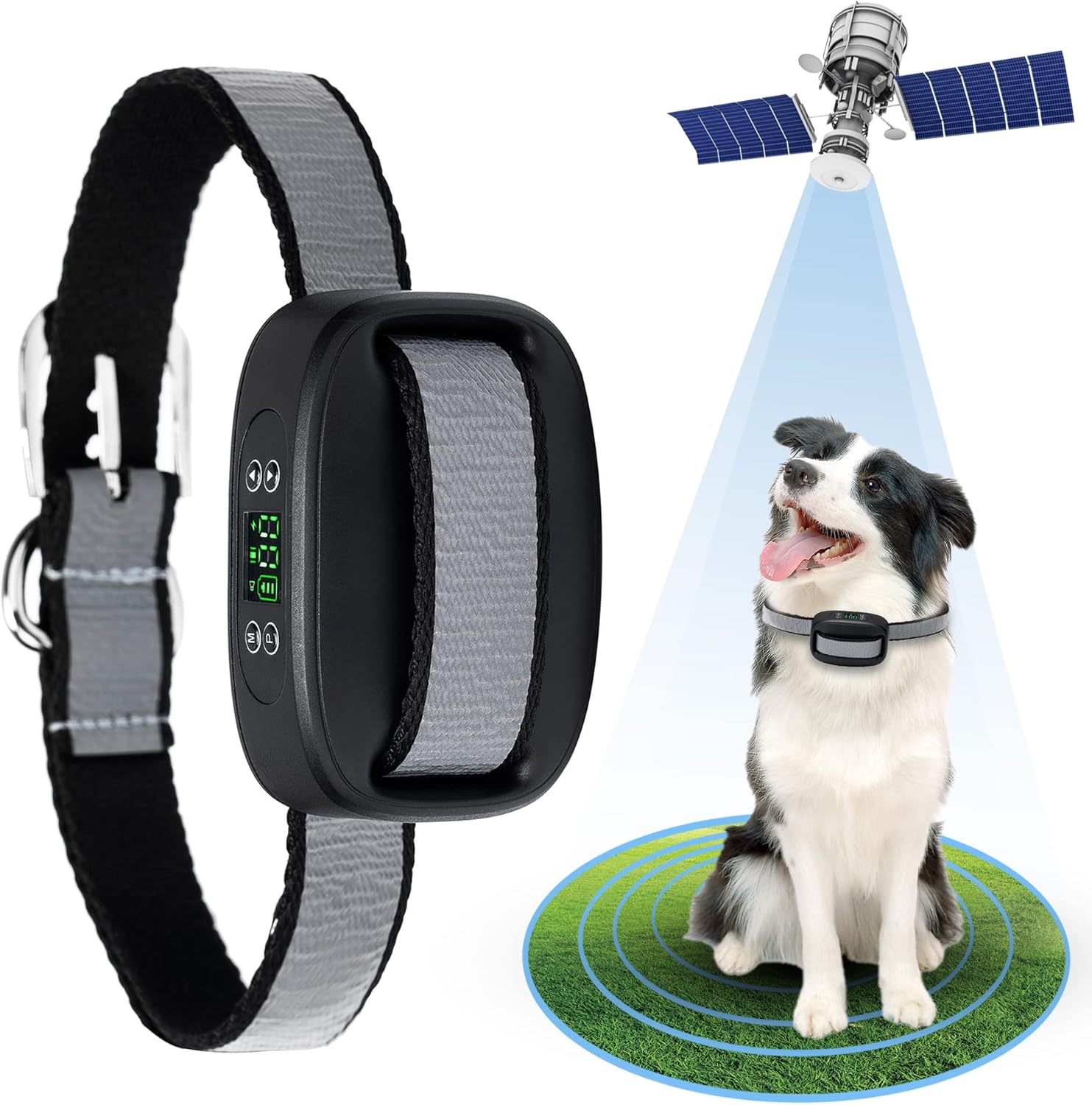 WIEZ GPS Wireless Dog Fence, Electric Dog Fence for Outdoor, Pet Containment System, Waterproof, Adjustable Range 98-3000 FT, Harmless and Suitable for Most of Dogs
