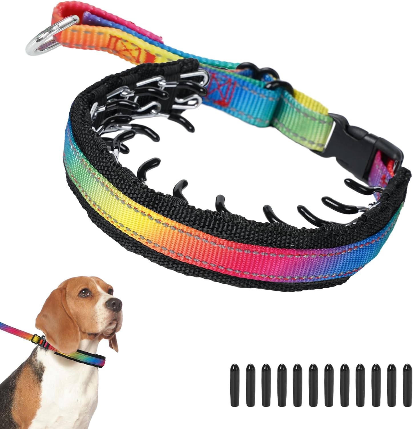 Reflective Martingale Collar for Dogs,No Pull Dog Walking Training Collar,Nylon Hidden Dog Collar for Small,Medium,Large Breed Dogs,Adjustable Anti Pull Dog Collar with Quick Release Buckle