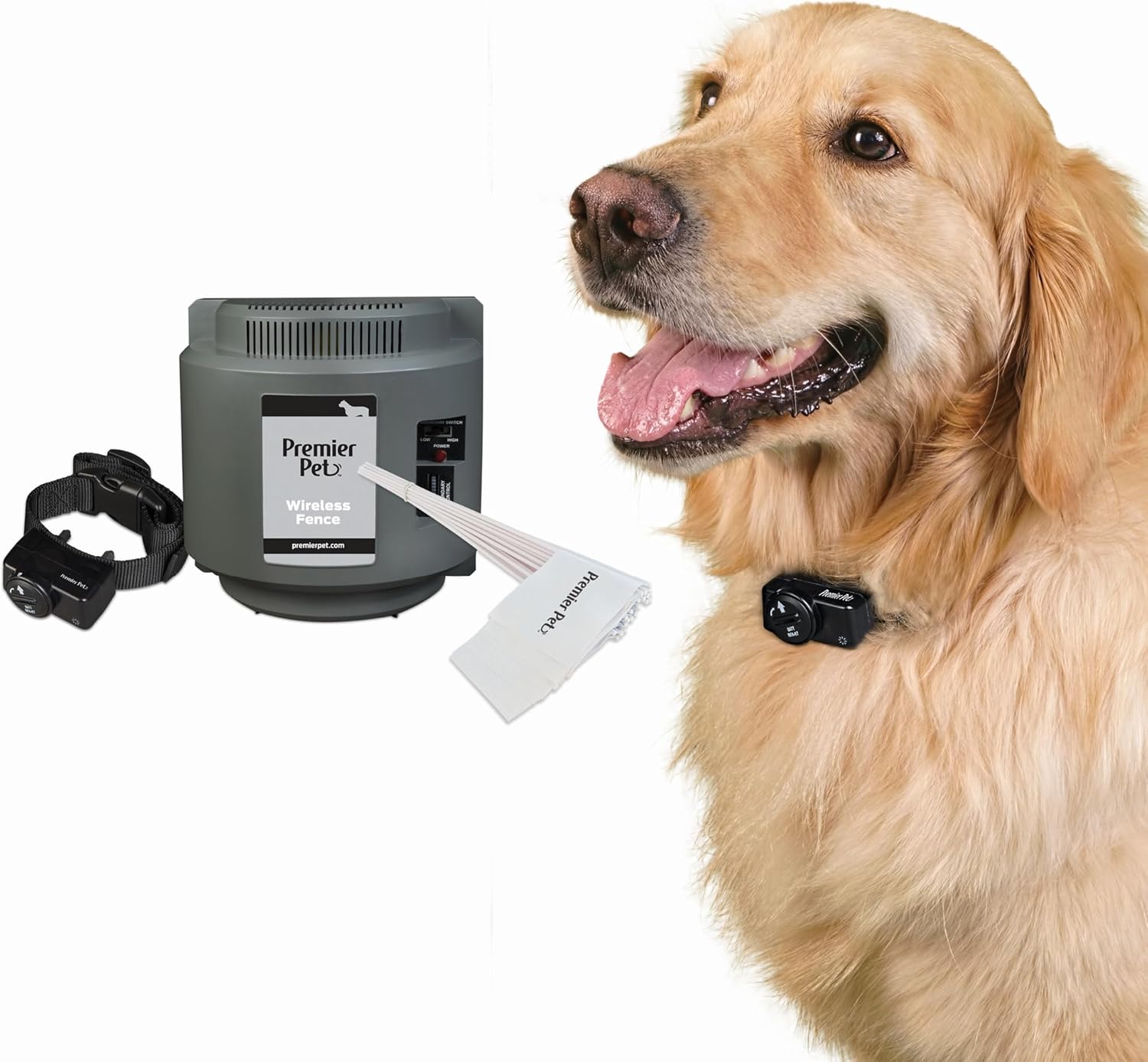 Wireless Dog Fence System - Adjustable Circular Boundary Up to ½ Acre - Waterproof Collar with Tone  5 Static Levels - No Digging - Expandable to Include Multiple Dogs