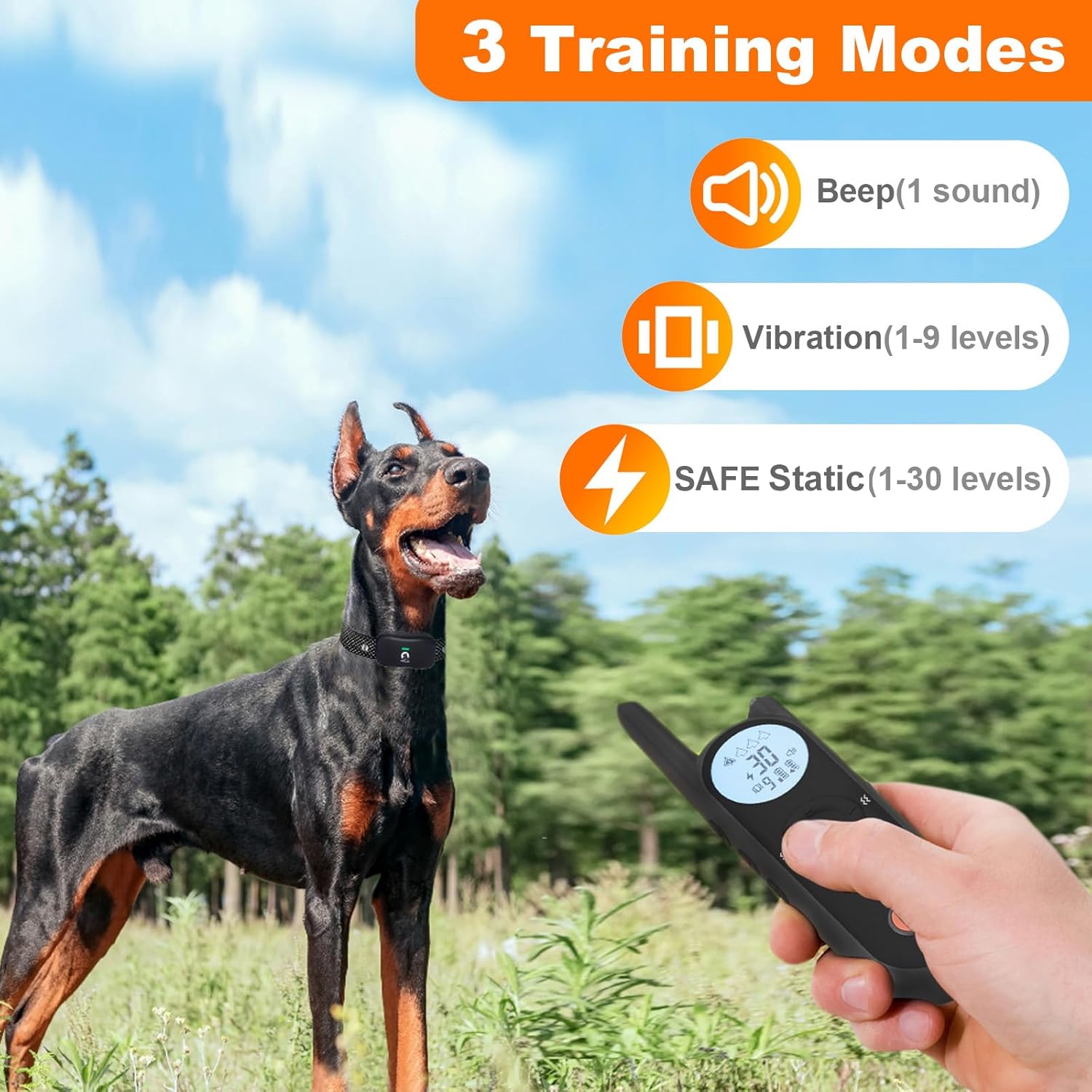 MIMOFPET Wireless Dog Fence System for 2 Dogs - Up to 3500ft Adjustable Electric Fence,Waterproof Training Collar Rechargeable,Pet Containment System for Large Medium Dogs