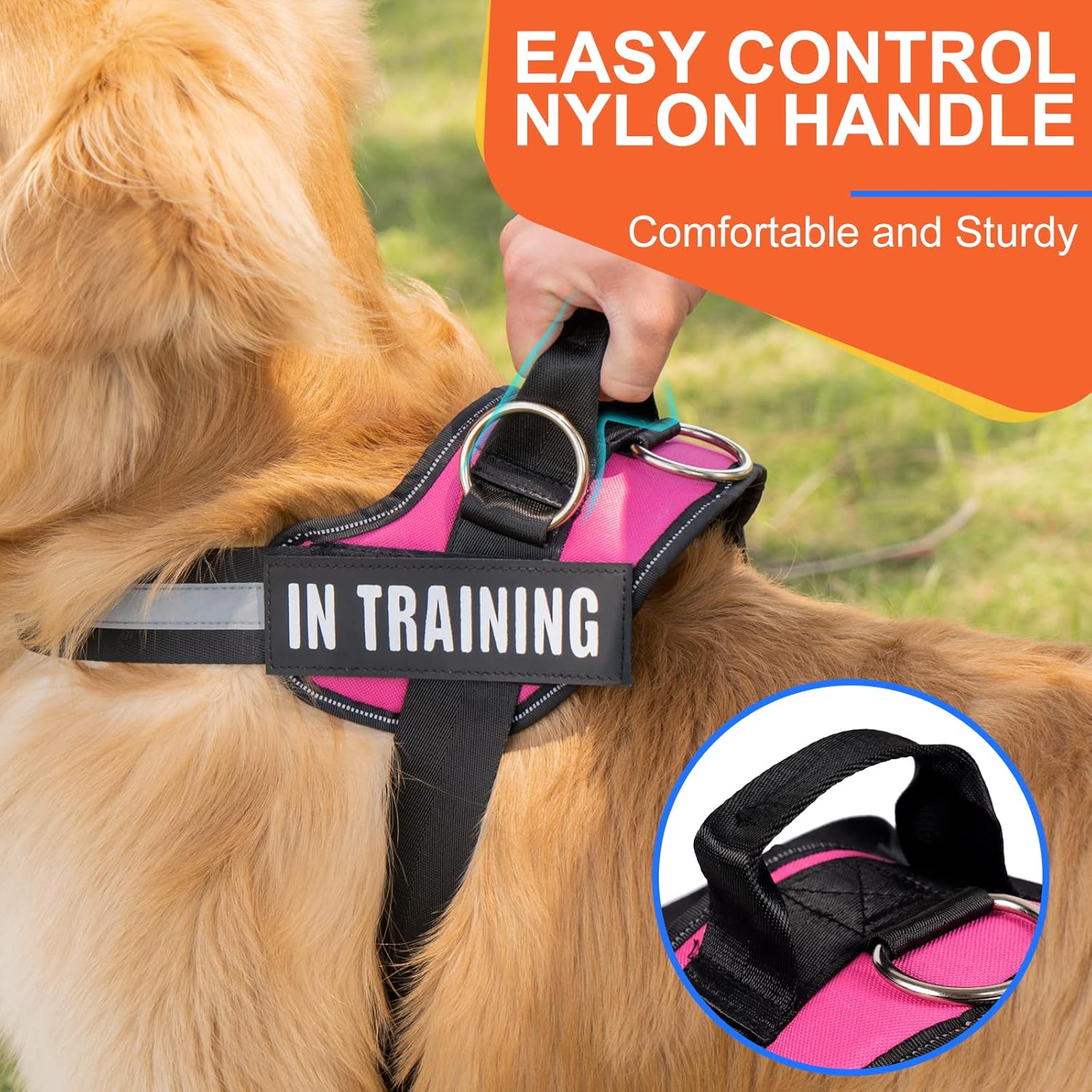 Essential Dog Harness, No Pull Pet Harness with 3 Side Rings for Leash Placement, No Choke, Reflective, Adjustable Pet Vest, Easy On-Off Improved Control Handle, Training, Walking, Running Essential Dog Harness, No Pull Pet Harness with 3 Side Rings for Leash Placement, No Choke, Reflective, Adjustable Pet Vest, Easy On-Off Improved Control Handle, Training, Walking, Running