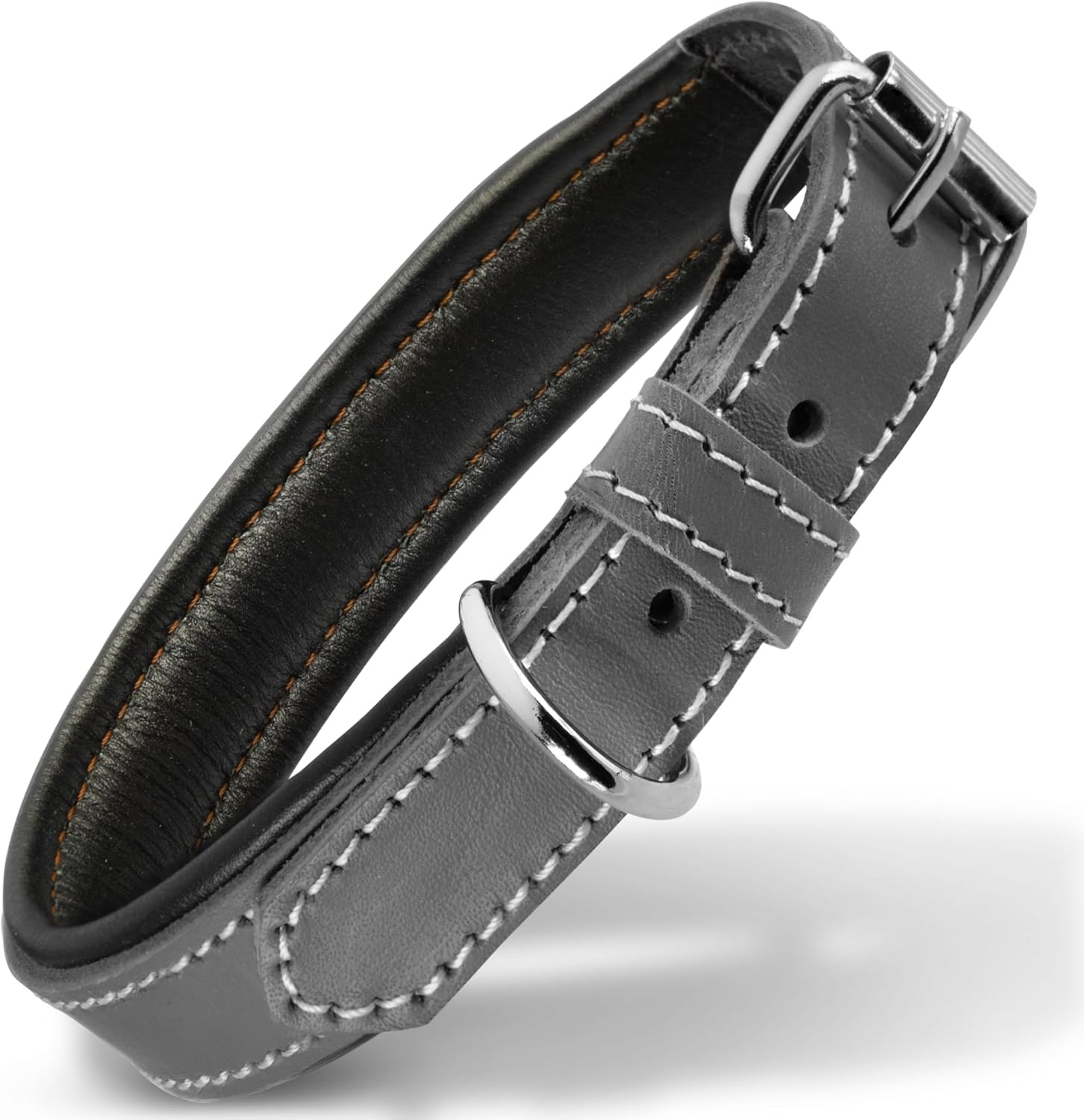 Filbert Leather Dog Collar, Genuine Leather Collar for Large Dogs, Premium, Luxury Padded, Strong, Adjustable for All Breeds, Heavy Metal Buckle, Ultra-Durable, Black Filbert Leather Dog Collar, Genuine Leather Collar for Large Dogs, Premium, Luxury Padded, Strong, Adjustable for All Breeds, Heavy Metal Buckle, Ultra-Durable, Black