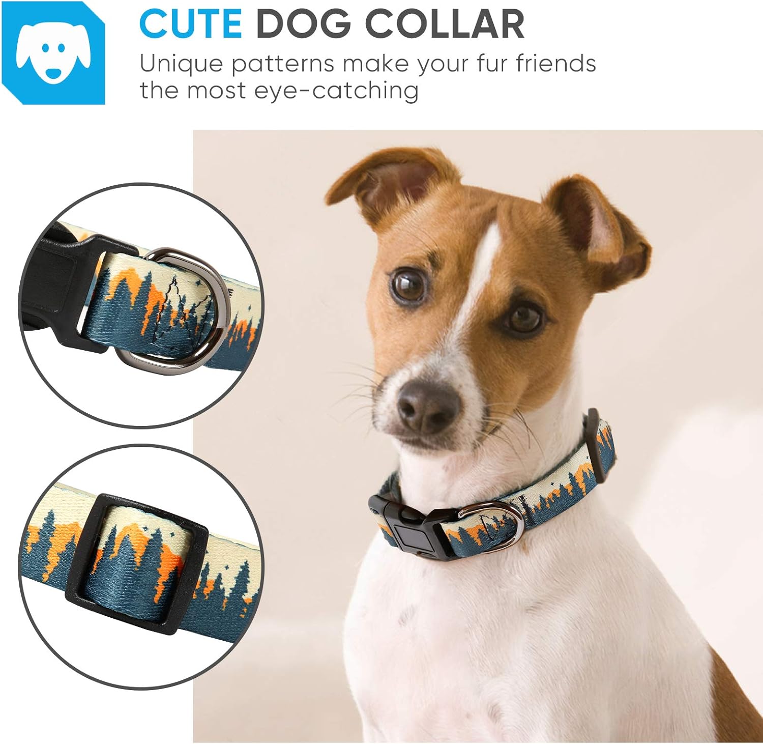 Timos Dog Collar for Small Medium Large Dogs,Adjustable Soft Puppy Collars with Quick Release Buckle,Sunset Valley,S Length 9.84-14.96 Timos Dog Collar for Small Medium Large Dogs,Adjustable Soft Puppy Collars with Quick Release Buckle,Sunset Valley,S Length 9.84-14.96