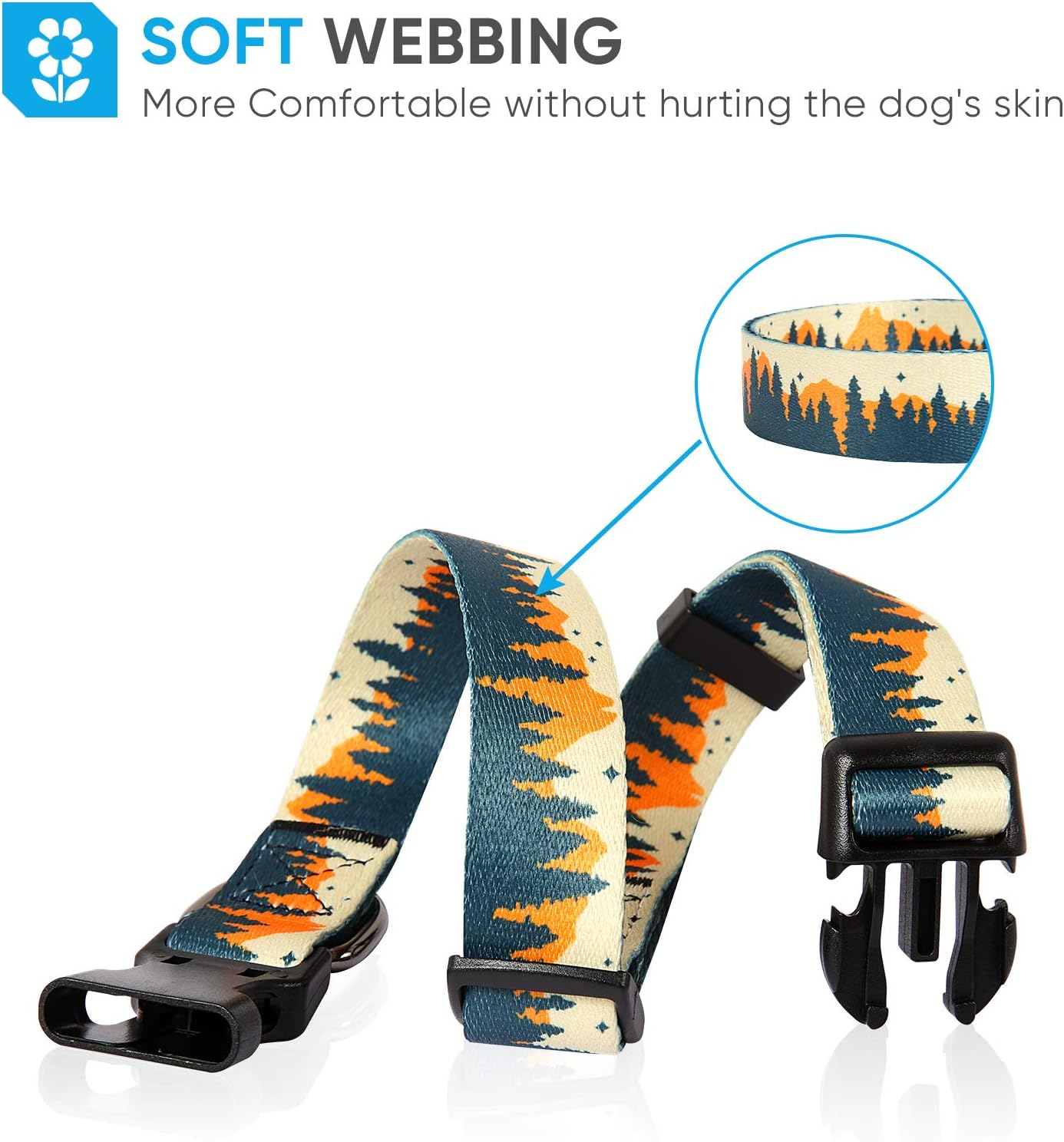 Timos Dog Collar for Small Medium Large Dogs,Adjustable Soft Puppy Collars with Quick Release Buckle,Sunset Valley,S Length 9.84-14.96 Timos Dog Collar for Small Medium Large Dogs,Adjustable Soft Puppy Collars with Quick Release Buckle,Sunset Valley,S Length 9.84-14.96