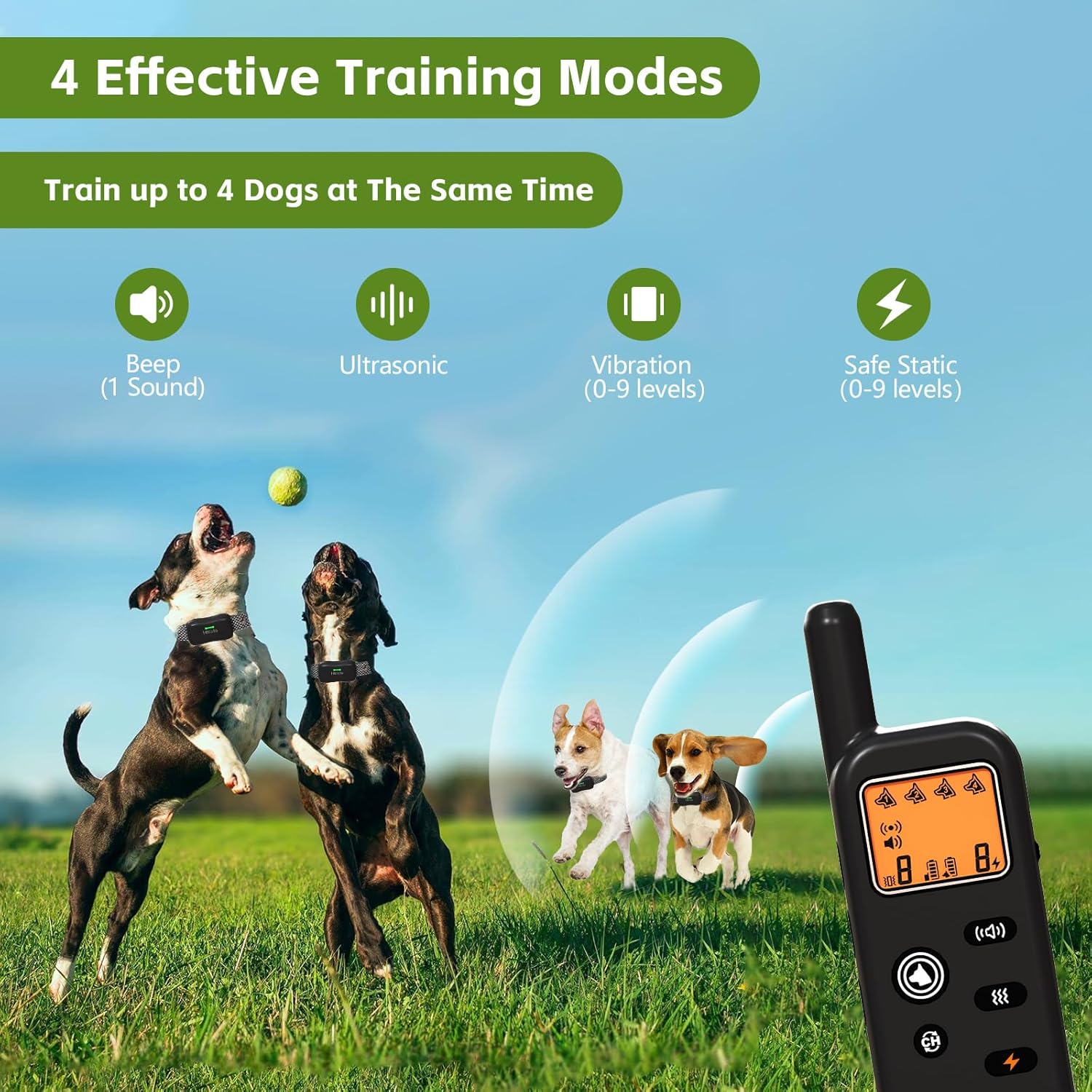 Wireless Dog Fence System for 2 Dogs 856 Acre Electric Fences for Dogs Training Fence Collar with Remote Ultrasonic Trainer Waterproof Portable Outdoor Safe Pet Containment System with 2 Collar Wireless Dog Fence System for 2 Dogs 856 Acre Electric Fences for Dogs Training Fence Collar with Remote Ultrasonic Trainer Waterproof Portable Outdoor Safe Pet Containment System with 2 Collar