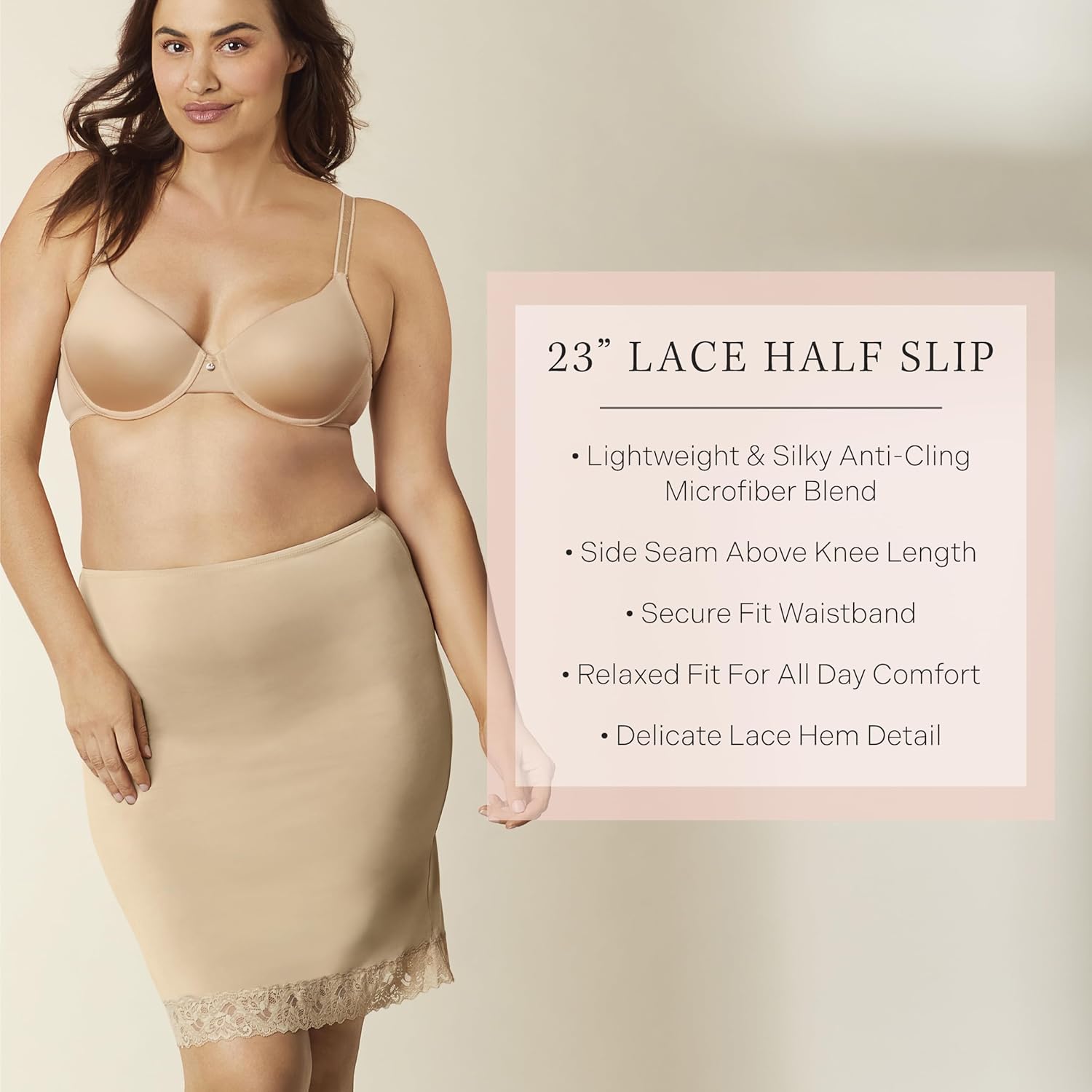 Jones New York womens Silky Touch 23 Anti-cling Knee Length Half Slip Jones New York womens Silky Touch 23 Anti-cling Knee Length Half Slip