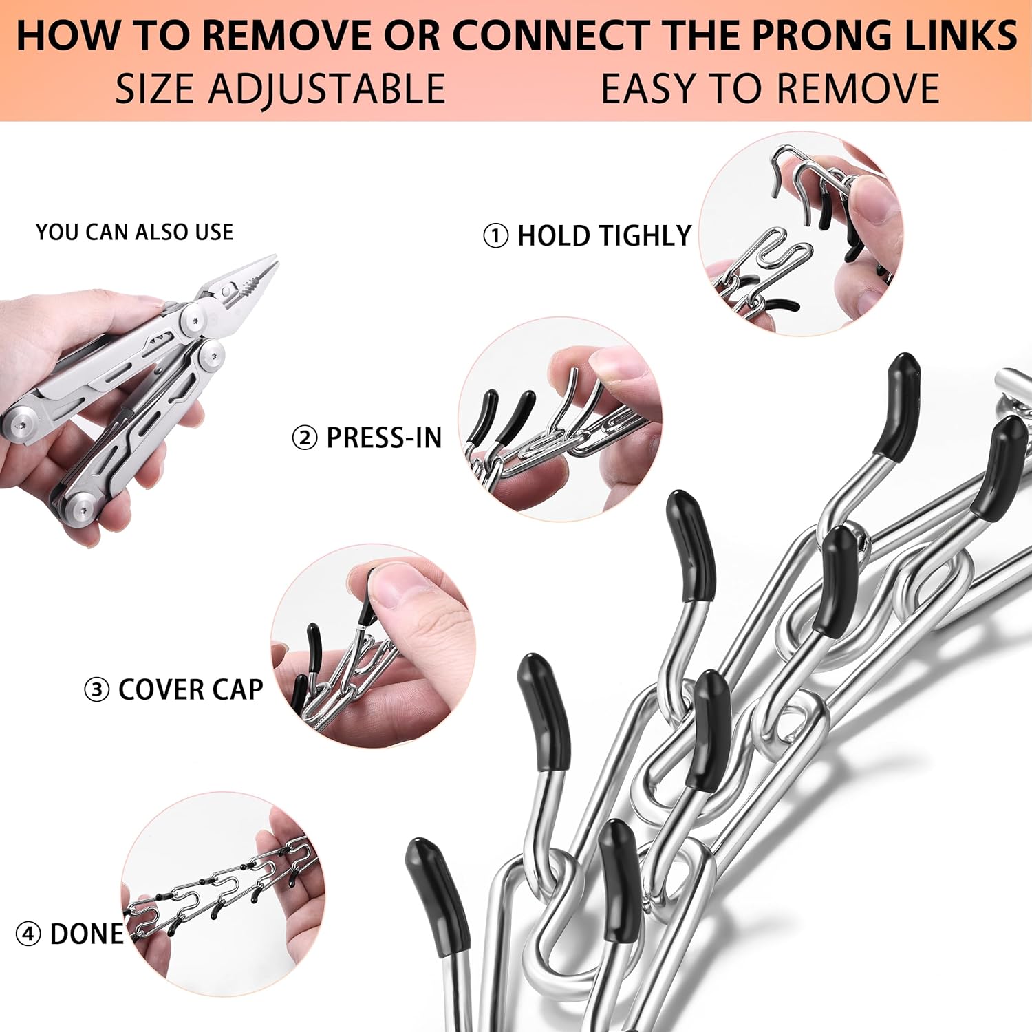 Stainless Steel Dog Training Collar, Quick Release Buckle, Adjustable Collar for Large Medium Small Dogs (Silver, XL Neck Girth 14.5-21.5) Stainless Steel Dog Training Collar, Quick Release Buckle, Adjustable Collar for Large Medium Small Dogs (Silver, XL Neck Girth 14.5-21.5)