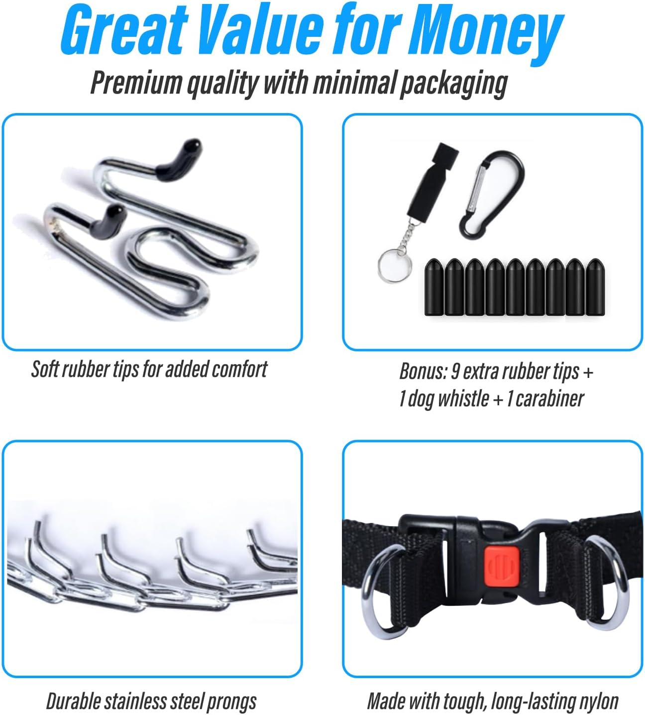 Adjustable Prong Collar for Large Dogs – Durable Metal Dog Collar with Quick Release Buckle, No-Pull Training Pinch Collar for Medium and Large Breeds (L, 20-21.6) Adjustable Prong Collar for Large Dogs – Durable Metal Dog Collar with Quick Release Buckle, No-Pull Training Pinch Collar for Medium and Large Breeds (L, 20-21.6)