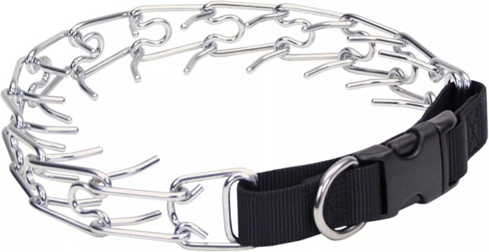 coastal-pet-titan-easy-on-dog-prong-training-collar-durable-metal-collar-with-side-release-buckle-black-33-mm-x-20