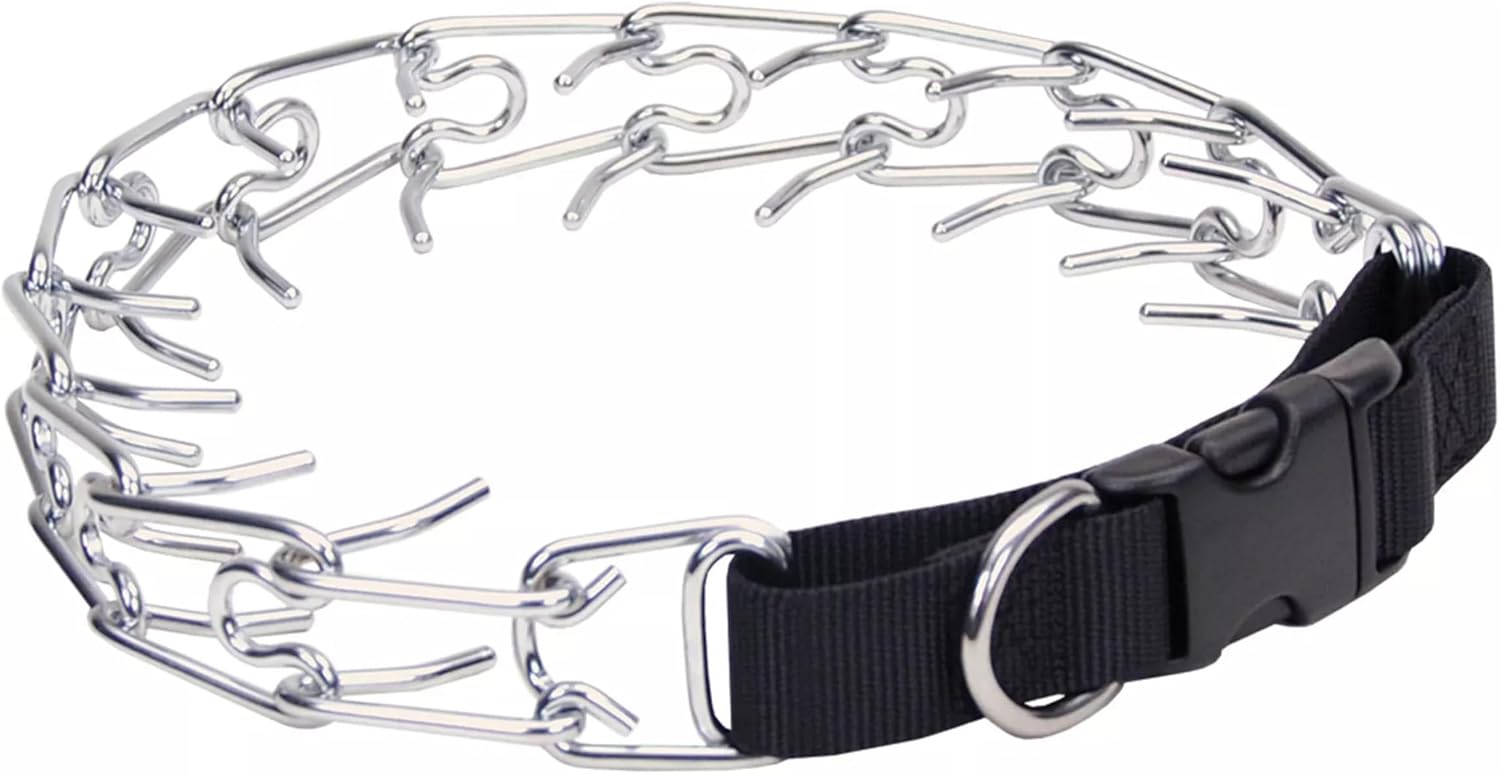 Coastal Pet Titan Easy-On Dog Prong Training Collar - Durable Metal Collar with Side Release Buckle - Black, 3.3 mm x 20 Coastal Pet Titan Easy-On Dog Prong Training Collar - Durable Metal Collar with Side Release Buckle - Black, 3.3 mm x 20