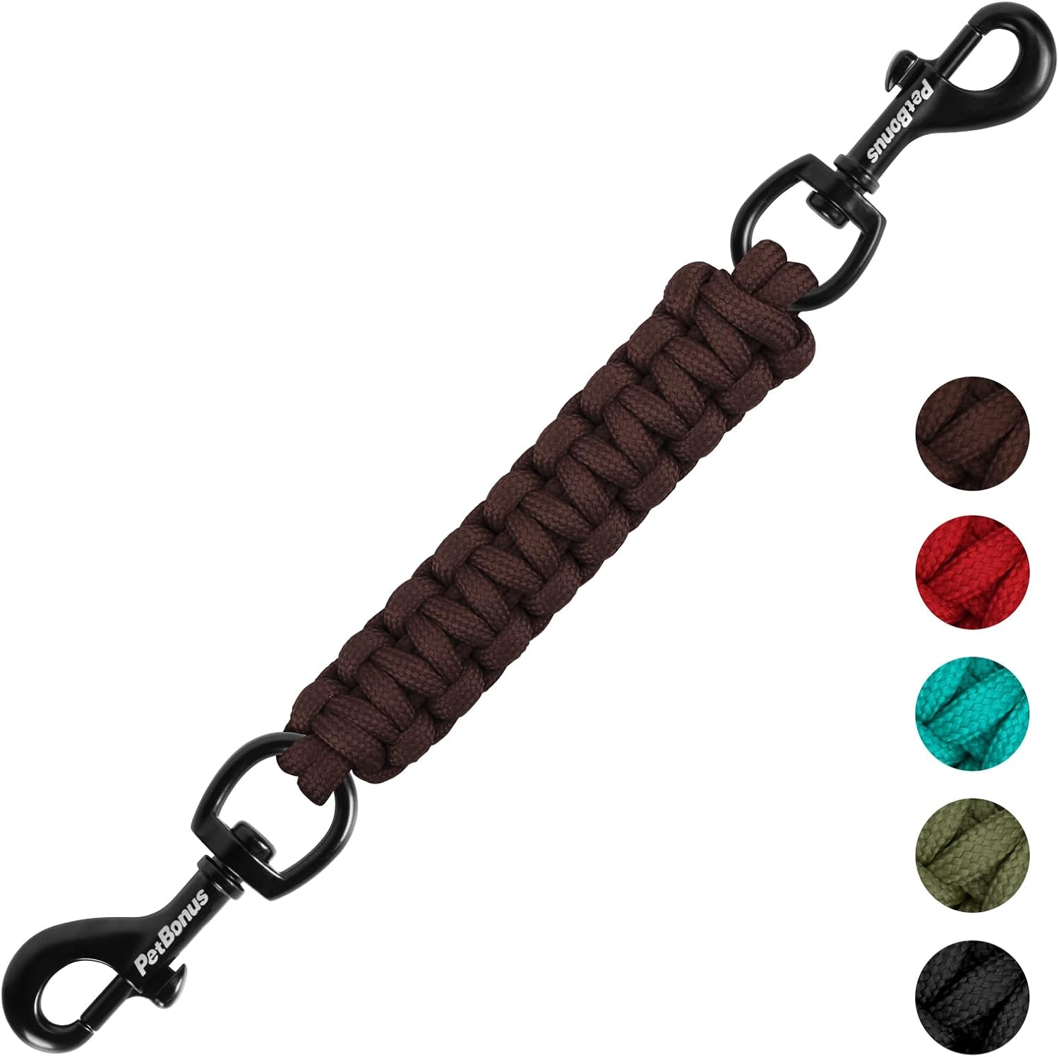 PetBonus Dog Collar Safety Clip, Handmade Backup Safety Strap for Dog Harness, Prong, Pinch Collar, Double Ended Clasp Leash Connector (Black) PetBonus Dog Collar Safety Clip, Handmade Backup Safety Strap for Dog Harness, Prong, Pinch Collar, Double Ended Clasp Leash Connector (Black)