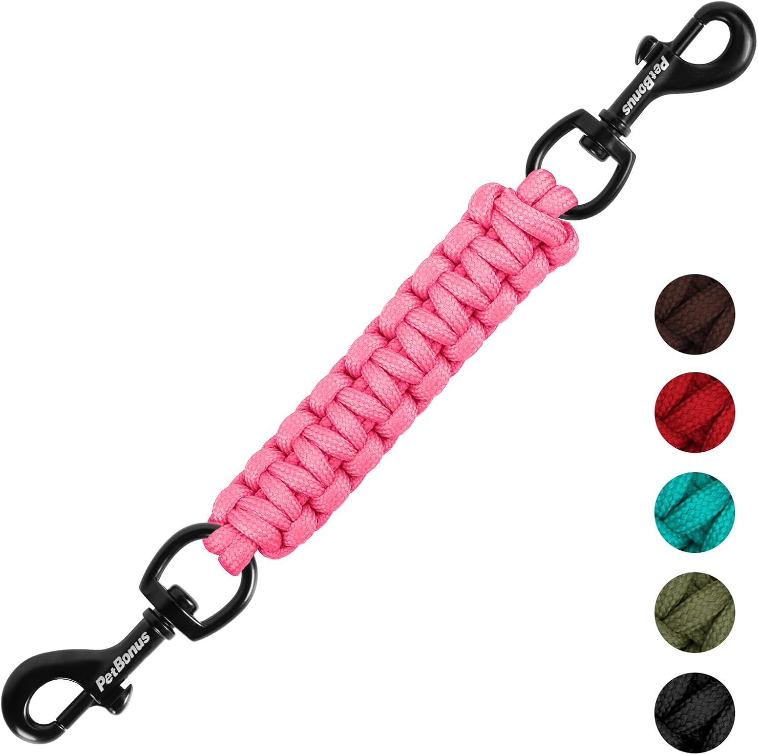 PetBonus Dog Collar Safety Clip, Handmade Backup Safety Strap for Dog Harness, Prong, Pinch Collar, Double Ended Clasp Leash Connector (Black) PetBonus Dog Collar Safety Clip, Handmade Backup Safety Strap for Dog Harness, Prong, Pinch Collar, Double Ended Clasp Leash Connector (Black)