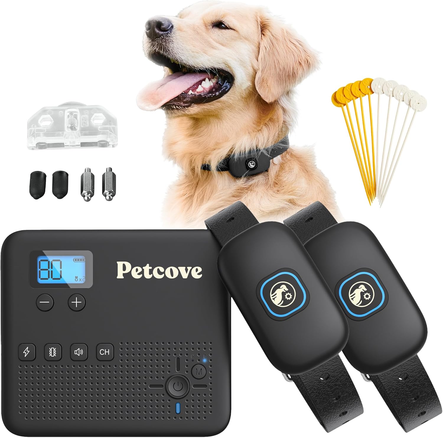 Wireless Dog Fence System Remote Training Collar, 2.4GHz Non-GPS Fence for Dogs Wireless, 2 in 1 Dog Fence Wireless System for 2 Dogs Electric Fence Buzz, Noise Vibration, Electric Fence for Dogs Wireless Dog Fence System Remote Training Collar, 2.4GHz Non-GPS Fence for Dogs Wireless, 2 in 1 Dog Fence Wireless System for 2 Dogs Electric Fence Buzz, Noise Vibration, Electric Fence for Dogs