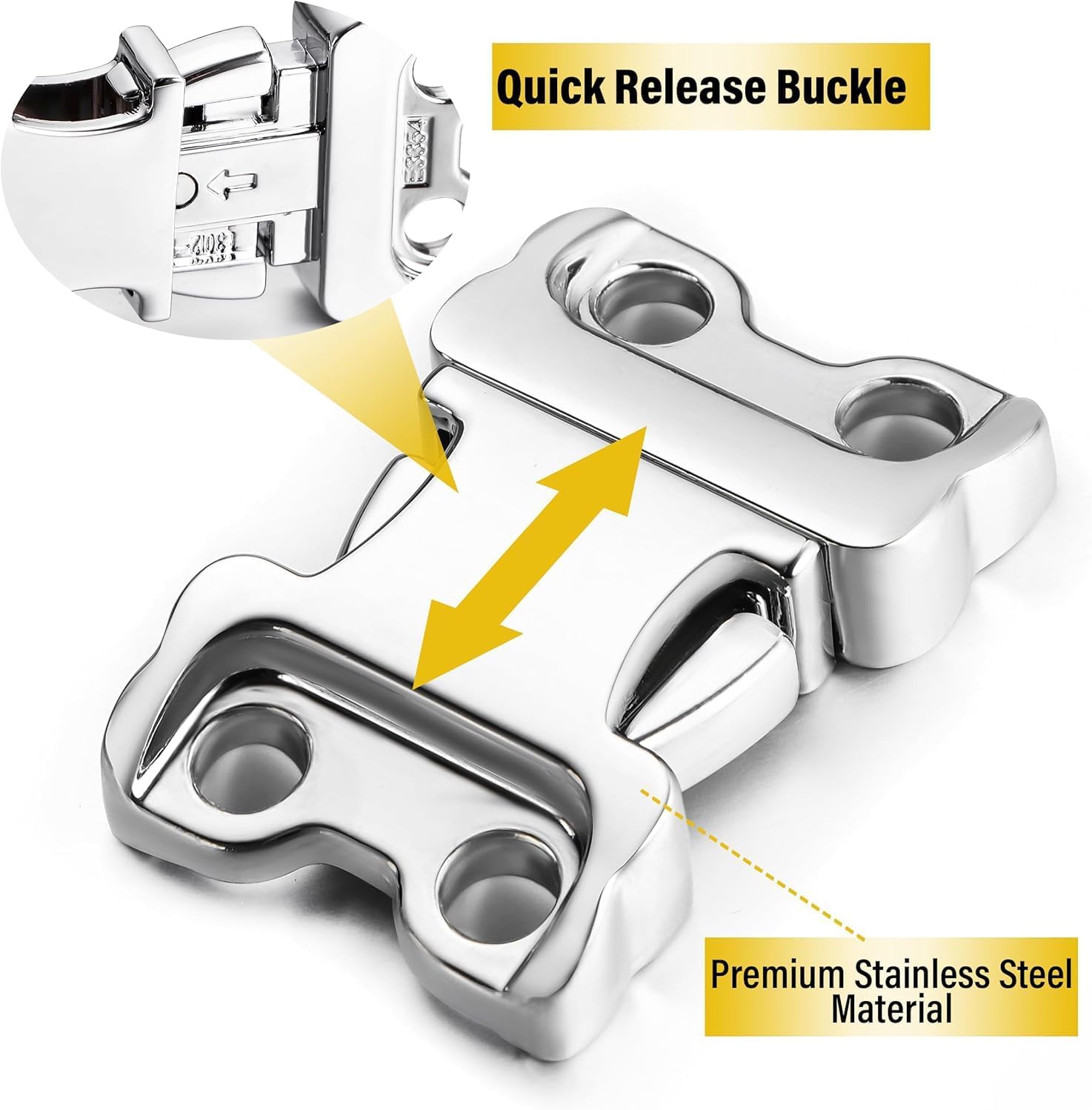 Dog Collar Buckle, Quick Release Stainless Steel Buckle for Small Medium Large Dog Training Collar (2.25mm) Dog Collar Buckle, Quick Release Stainless Steel Buckle for Small Medium Large Dog Training Collar (2.25mm)