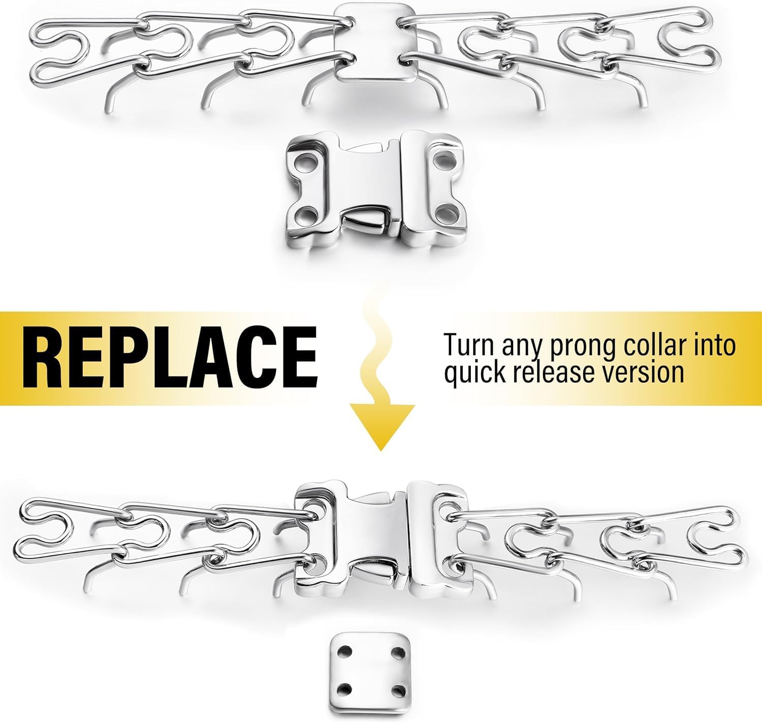 Dog Collar Buckle, Quick Release Stainless Steel Buckle for Small Medium Large Dog Training Collar (2.25mm) Dog Collar Buckle, Quick Release Stainless Steel Buckle for Small Medium Large Dog Training Collar (2.25mm)