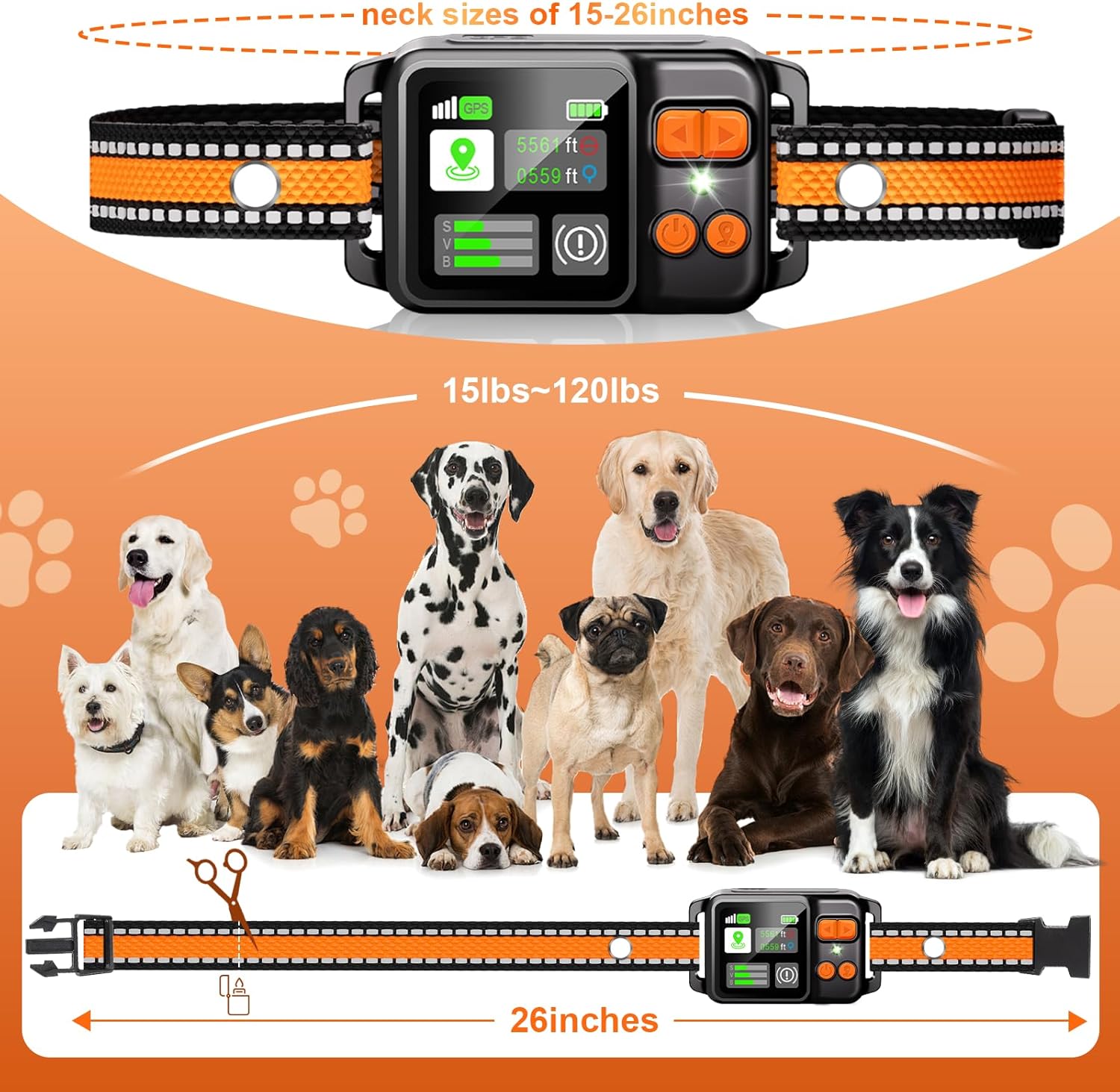 GPS Wireless Dog Fence System, Electric Electric Dog Fence Using GPS Electric Satellite Technology, IPX7 Waterproof Rechargeable Design, GPS Dog Collar has 2 Modes Circular and Free-Form Fence GPS Wireless Dog Fence System, Electric Electric Dog Fence Using GPS Electric Satellite Technology, IPX7 Waterproof Rechargeable Design, GPS Dog Collar has 2 Modes Circular and Free-Form Fence