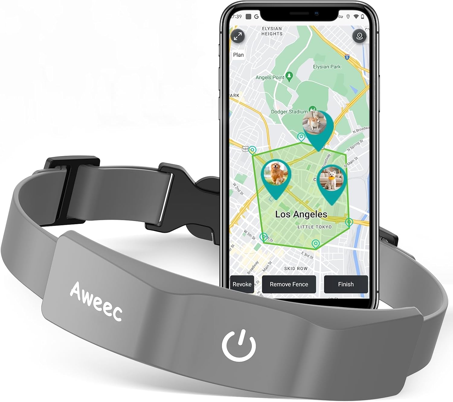 GPS Wireless Dog Fence with Free App, Electric Fence System with Training Collar, Portable Fence for Outdoor Use, Rechargeable Waterproof Flexiable Collar, Adjustable for Large Medium Dogs (Grey) GPS Wireless Dog Fence with Free App, Electric Fence System with Training Collar, Portable Fence for Outdoor Use, Rechargeable Waterproof Flexiable Collar, Adjustable for Large Medium Dogs (Grey)