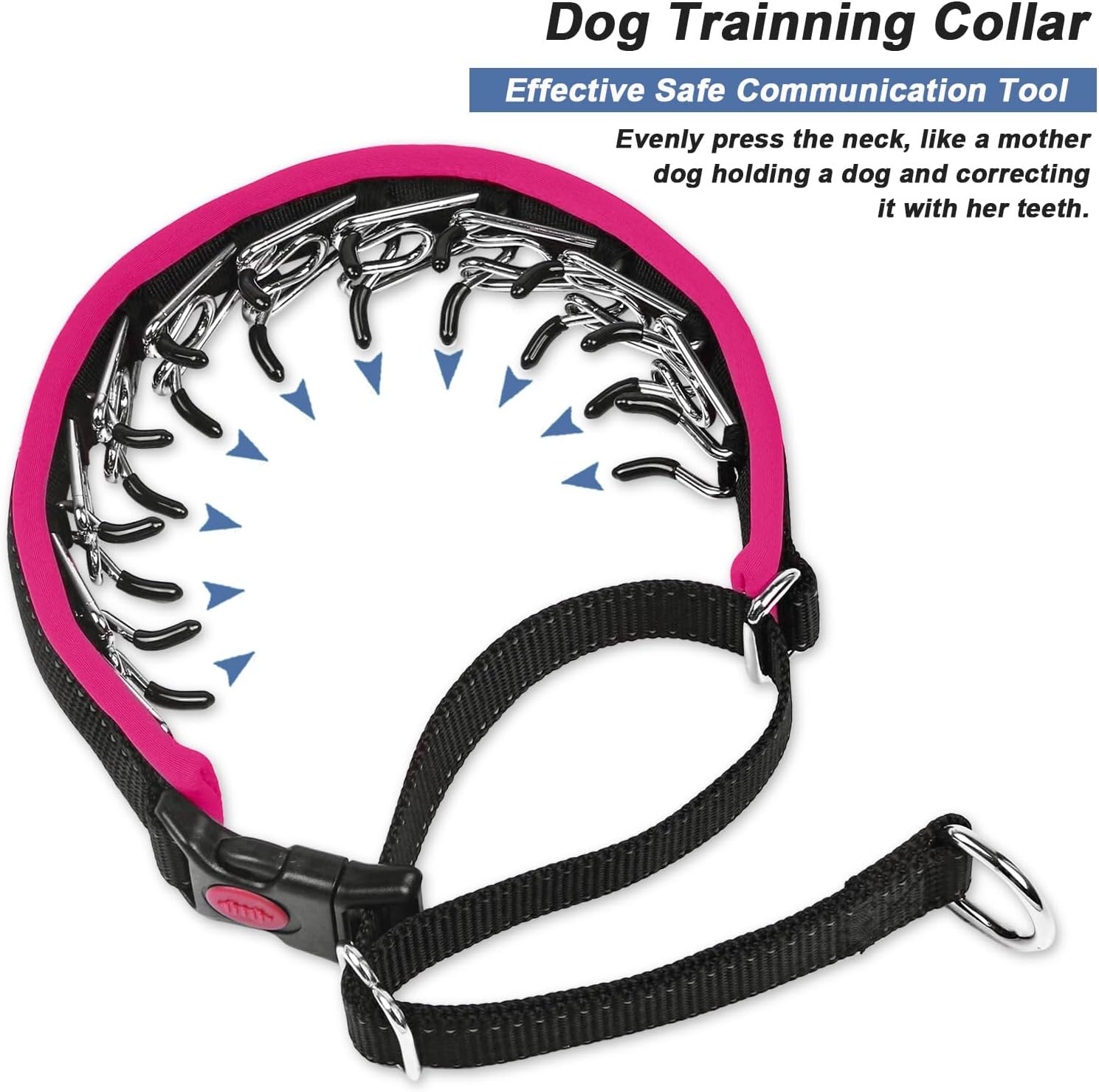 Martingale No Pull Dog Collar - Heavy Duty Nylon With Buckle, Adjustable Anti Pull Reflective Slip Collar for Large Medium Small Dog Training Walking M Hot Pink Martingale No Pull Dog Collar - Heavy Duty Nylon With Buckle, Adjustable Anti Pull Reflective Slip Collar for Large Medium Small Dog Training Walking M Hot Pink