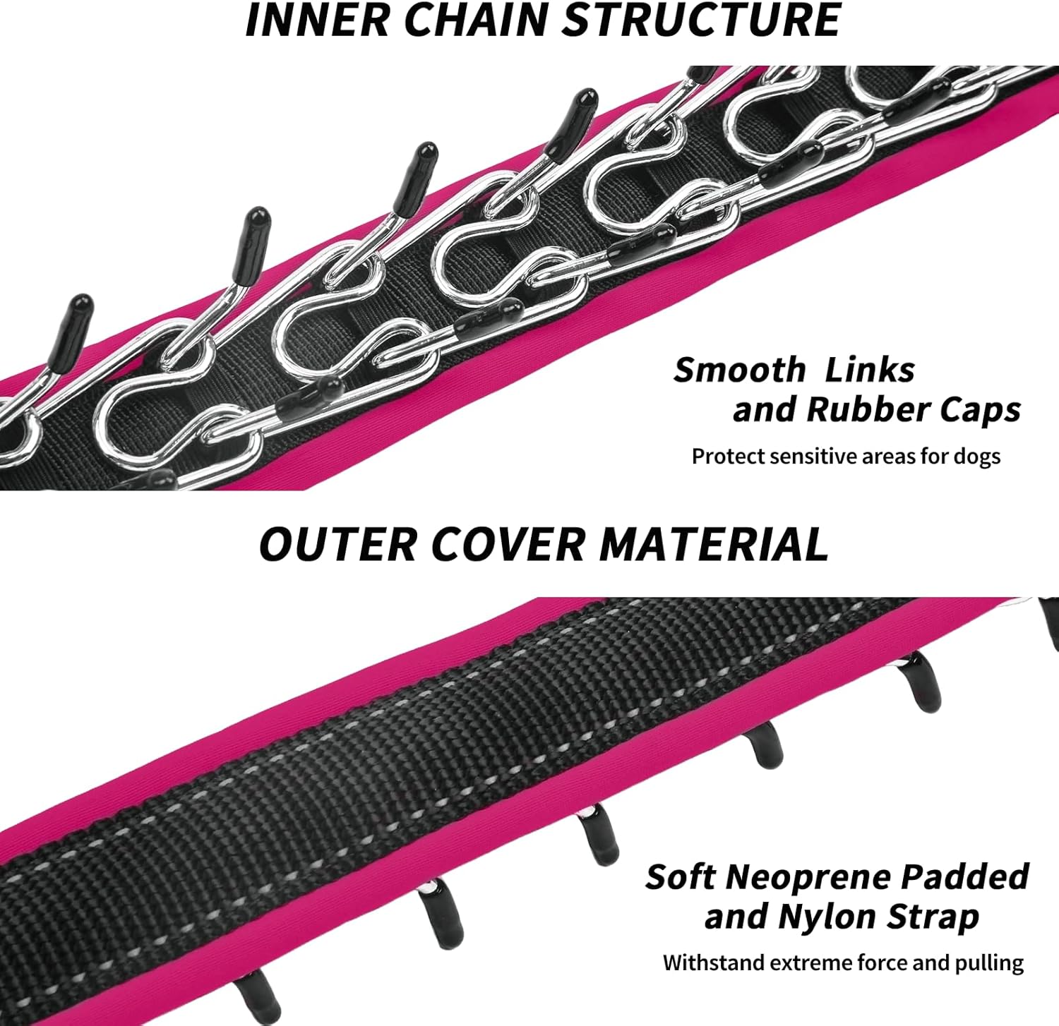 Martingale No Pull Dog Collar - Heavy Duty Nylon With Buckle, Adjustable Anti Pull Reflective Slip Collar for Large Medium Small Dog Training Walking M Hot Pink Martingale No Pull Dog Collar - Heavy Duty Nylon With Buckle, Adjustable Anti Pull Reflective Slip Collar for Large Medium Small Dog Training Walking M Hot Pink