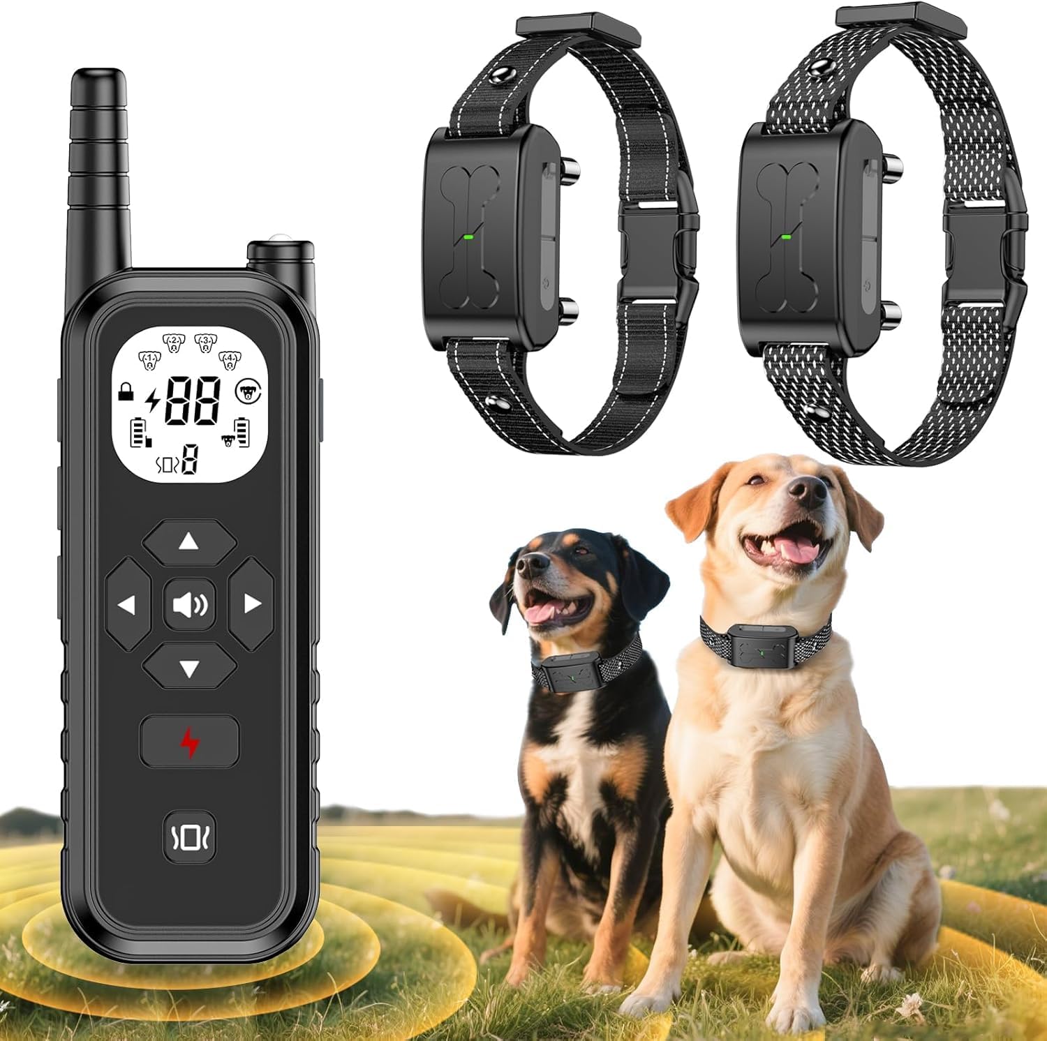 Wireless Dog Fence, Electric Fence for Dogs,Training Collar with Remote Control 3800FT Range, Portable Dog Perimeter Collar with 3 Training Mode Flash Light Waterproof Upgrade Black 2 Pack Wireless Dog Fence, Electric Fence for Dogs,Training Collar with Remote Control 3800FT Range, Portable Dog Perimeter Collar with 3 Training Mode Flash Light Waterproof Upgrade Black 2 Pack