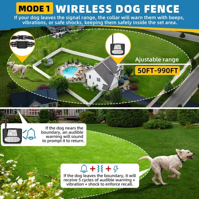 wireless-dog-fence-system-for-2-dogs-electric-dog-fence-with-lcd-screen-adjustable-warning-strength-range-50-999ft-recha