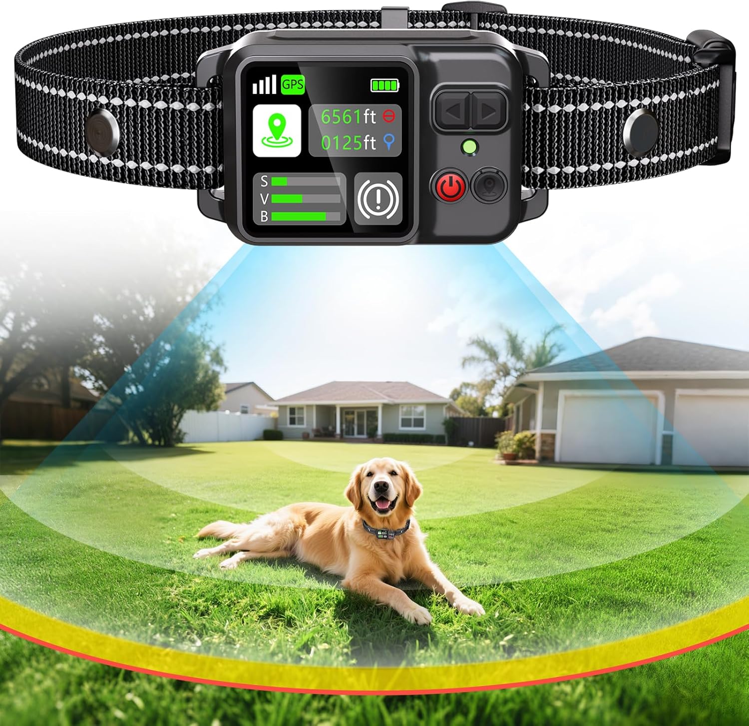 GPS Wireless Dog Fence System - Dog Collar, Circular Fence for Dogs | Adjustable Range from to ft | GPS Positioning, Protection Mode, 100% Waterproof | for Outdoor Use GPS Wireless Dog Fence System - Dog Collar, Circular Fence for Dogs | Adjustable Range from to ft | GPS Positioning, Protection Mode, 100% Waterproof | for Outdoor Use