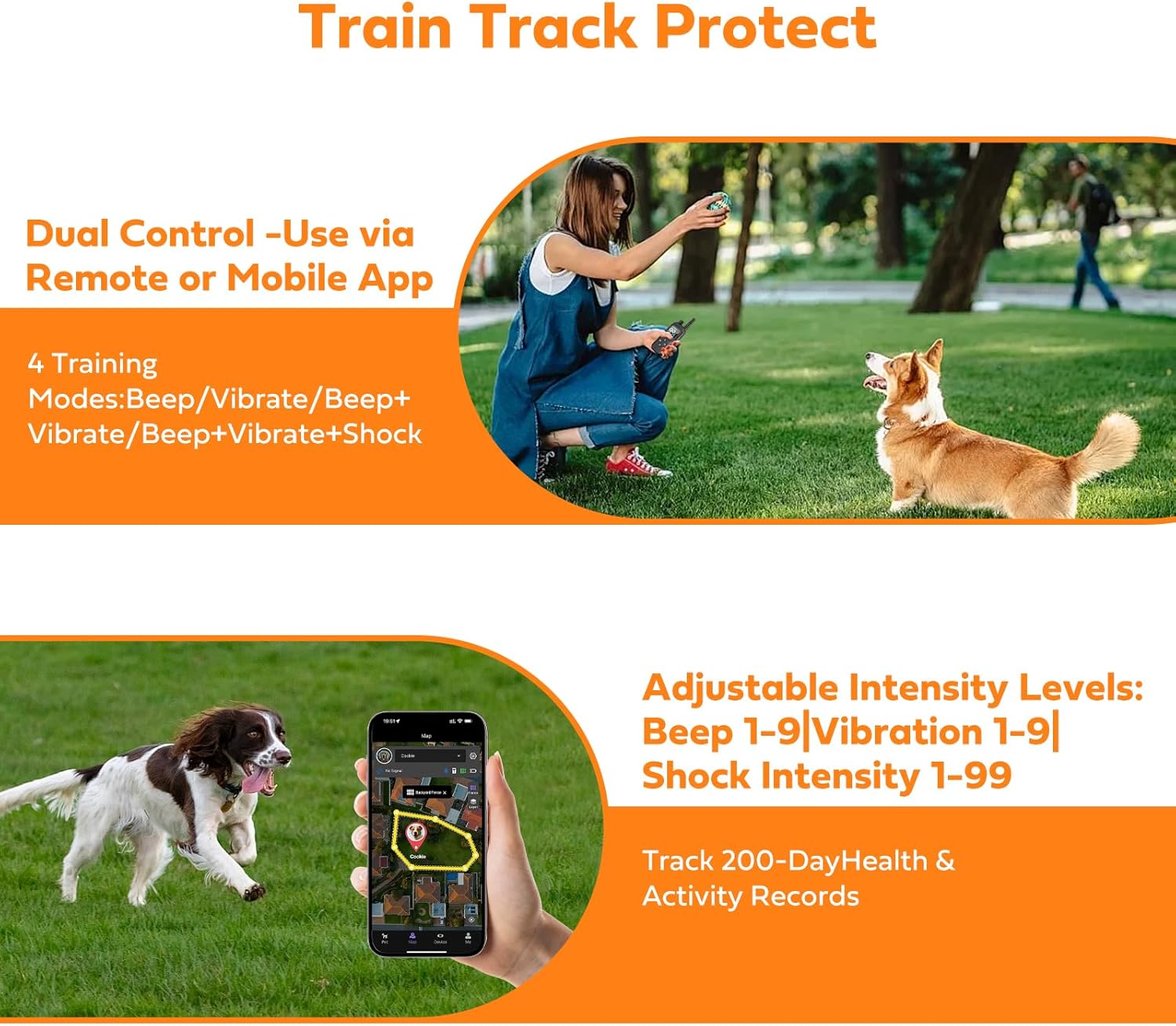 GPS Wireless Dog Fence Training Collar System, Free App/Remote Controlled Custom Boundary up to 7000ft, Beep/Vibration/Safe Correction Modes, Early Alert, Waterproof for Dogs 10+ lbs GPS Wireless Dog Fence Training Collar System, Free App/Remote Controlled Custom Boundary up to 7000ft, Beep/Vibration/Safe Correction Modes, Early Alert, Waterproof for Dogs 10+ lbs